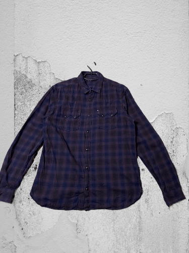 Allsaints ALLSAINTS Shirt Long Sleeve Brushed Cotton Dogtooth Pattern Size US L / EU 52-54 / 3 - 1 Thumbnail
