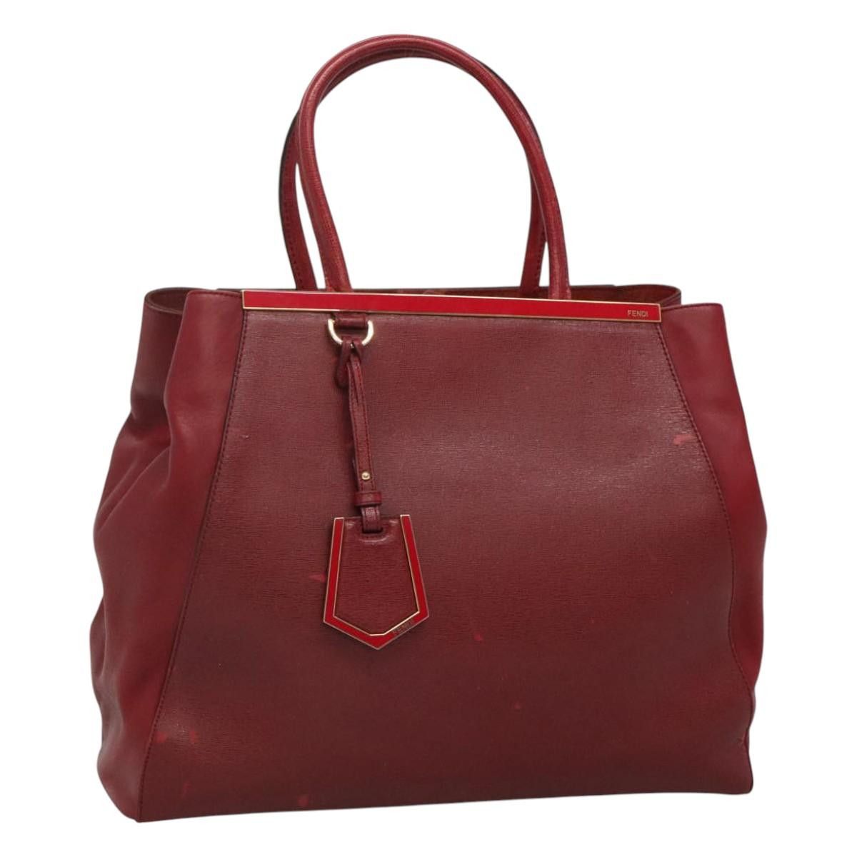 Fendi 2Jours Red Leather Tote Bag (Pre-Owned) Size ONE SIZE - 1 Thumbnail