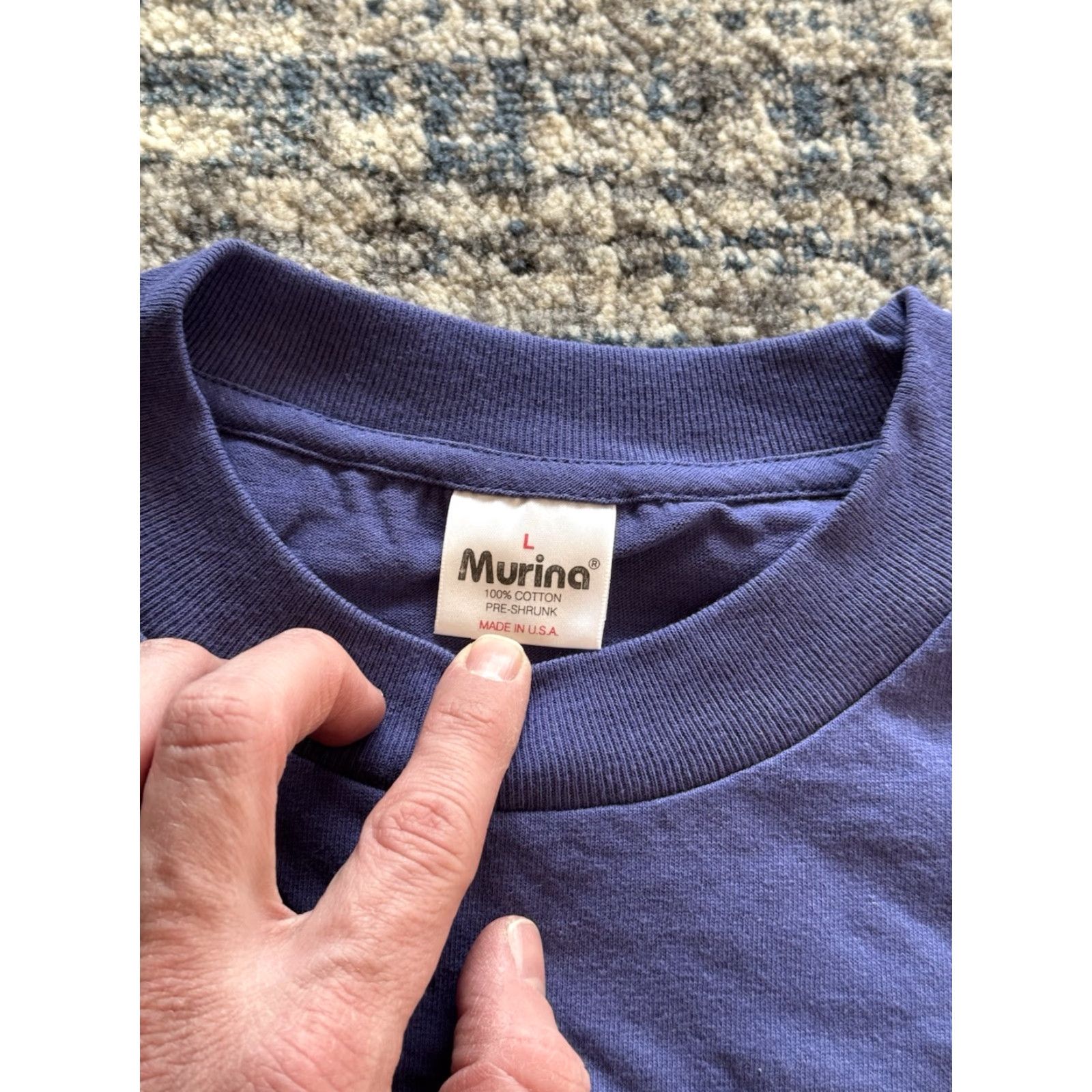 Vintage VINTAGE The Full Monty Movie Promo T Shirt L Men Crew Neck Short Sleeve Blue Cotton Murina 1990s 90s Logo Graphic Print Size US L / EU 52-54 / 3 - 3 Thumbnail