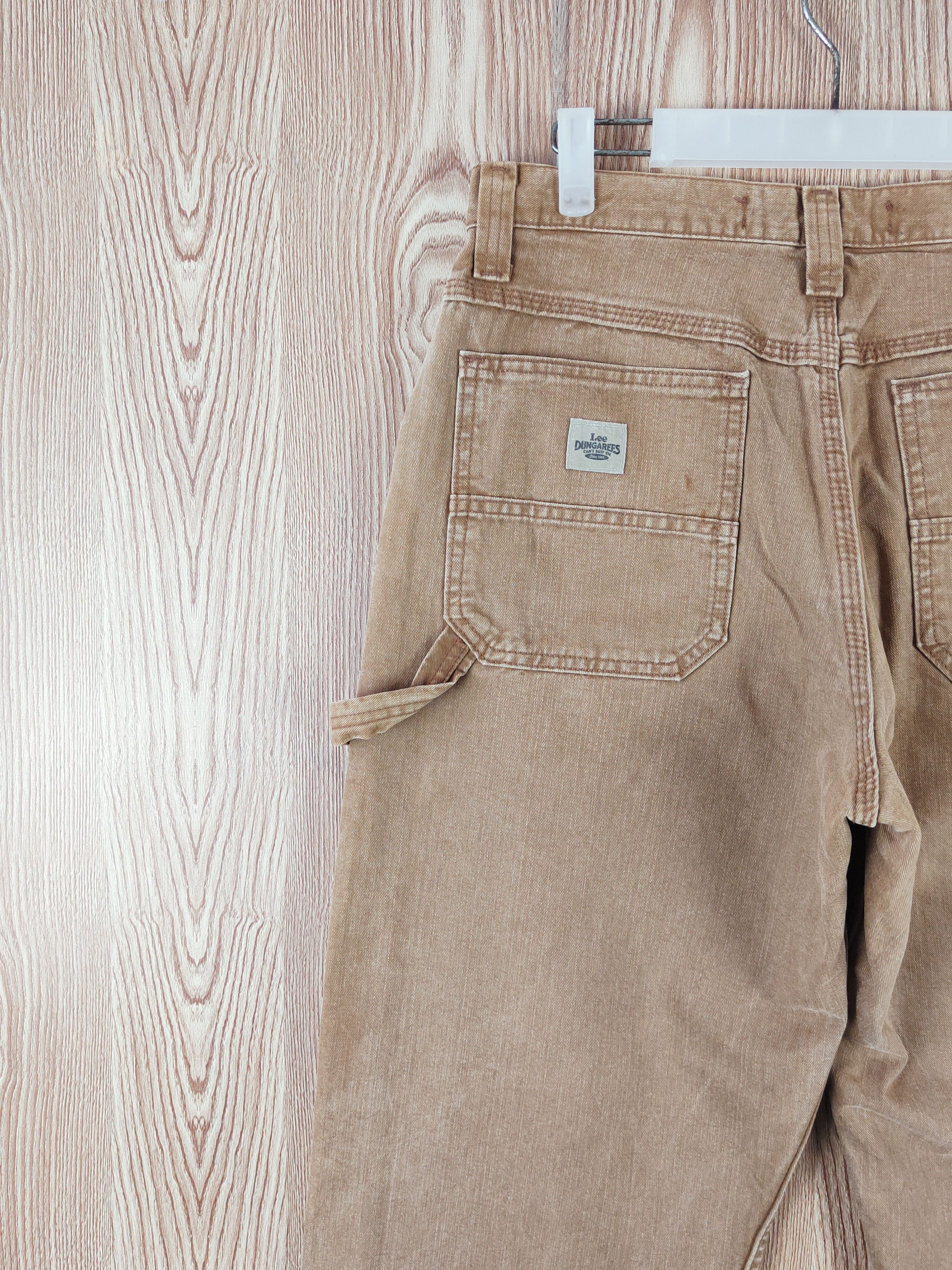 Lee Lee Dungarees Carpenter Brown Distressed Ripped Jeans #W109 Size US 32 / EU 48 - 9 Thumbnail