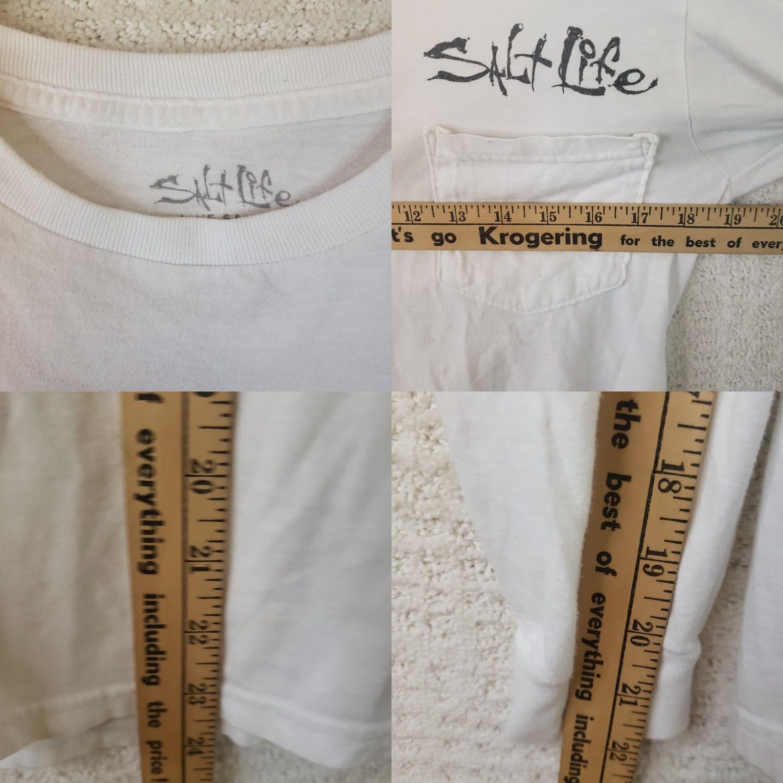 Vintage Salt Life Live Salty Men's S White Dive Flag Pirate Graphic Logo T-Shirt Size US S / EU 44-46 / 1 - 10 Thumbnail
