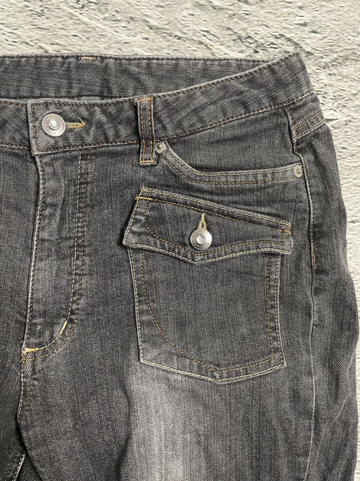 Other Y2K jeans flared grey denim pants Size 29" - 3 Thumbnail