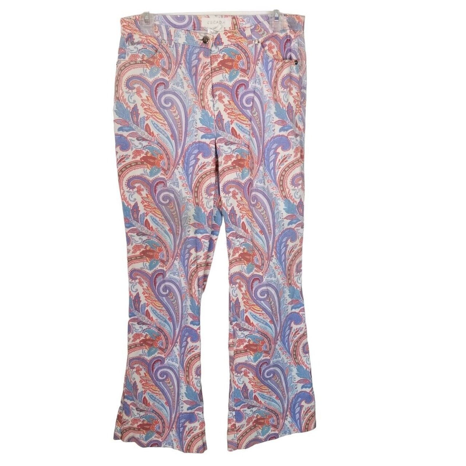 Escada Escada Paisley Print High Waist Pants Size 40 Designer Artsy Size 29" - 1 Thumbnail
