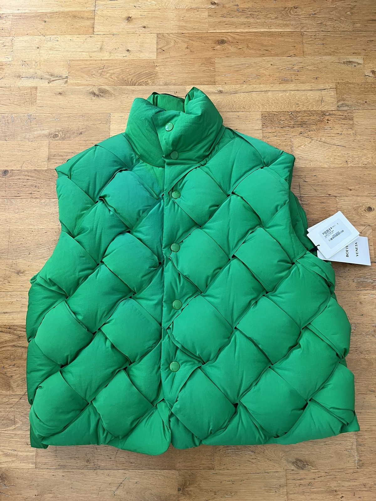 Bottega Veneta Green Shirring vest