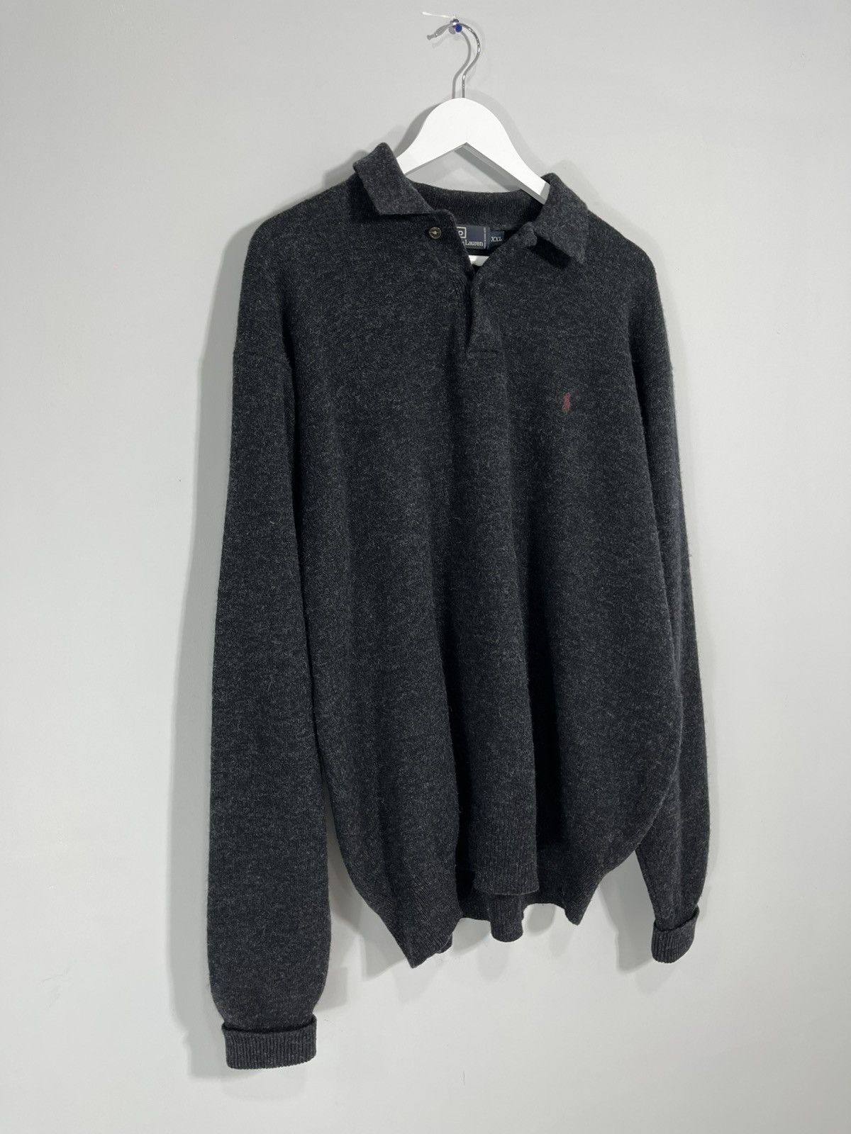 Polo Ralph Lauren Vintage Polo Ralph Lauren Collared Lambs Wool Polo Sweater Size US XXL / EU 58 / 5 - 3 Thumbnail