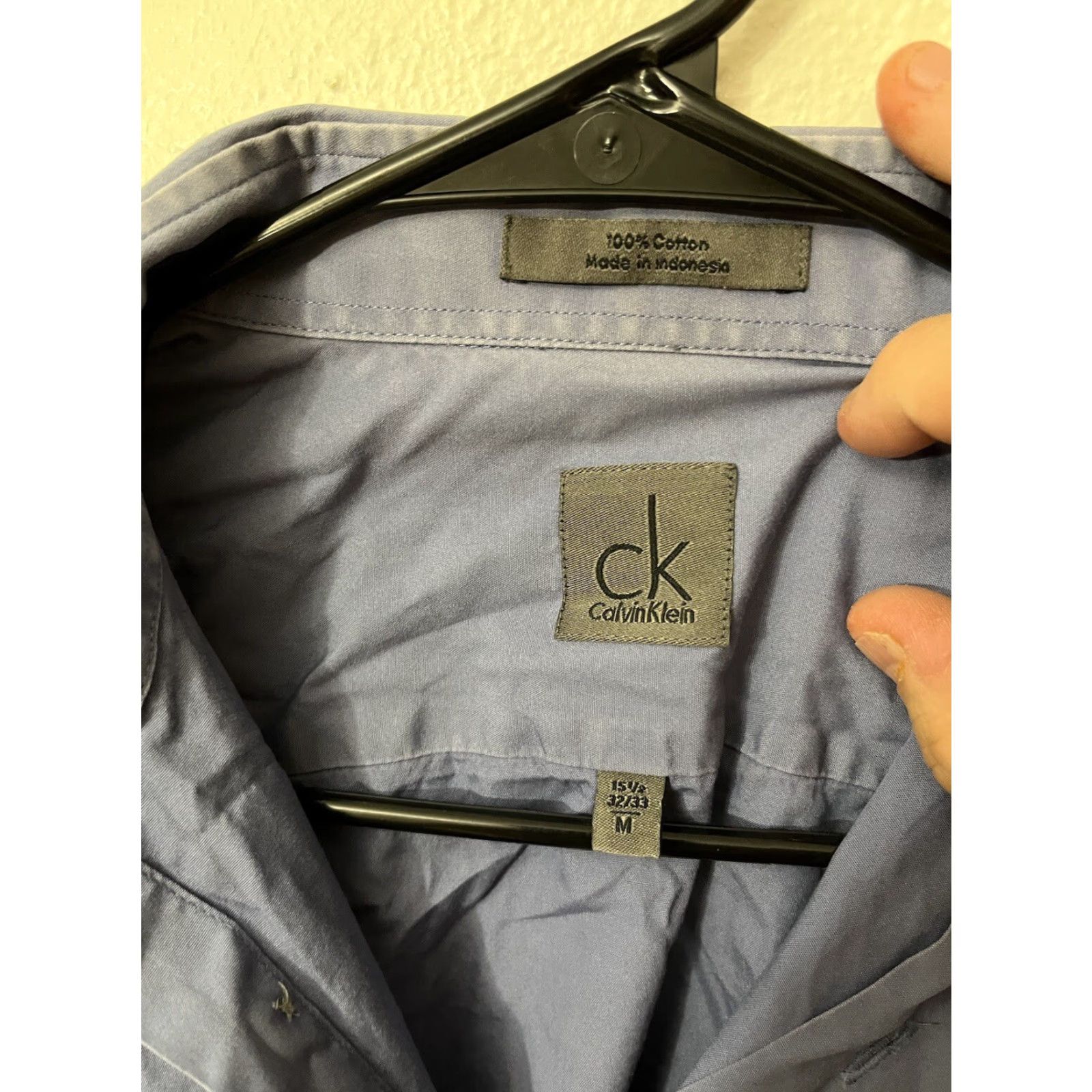 Vintage Calvin Klein Jeans Button-Up Long Sleeve Shirt Men M Blue Solid - Classic, Button, Casual, Business, Travel - Cotton, Cotton/Poly? (No new info) Size US M / EU 48-50 / 2 - 2 Thumbnail