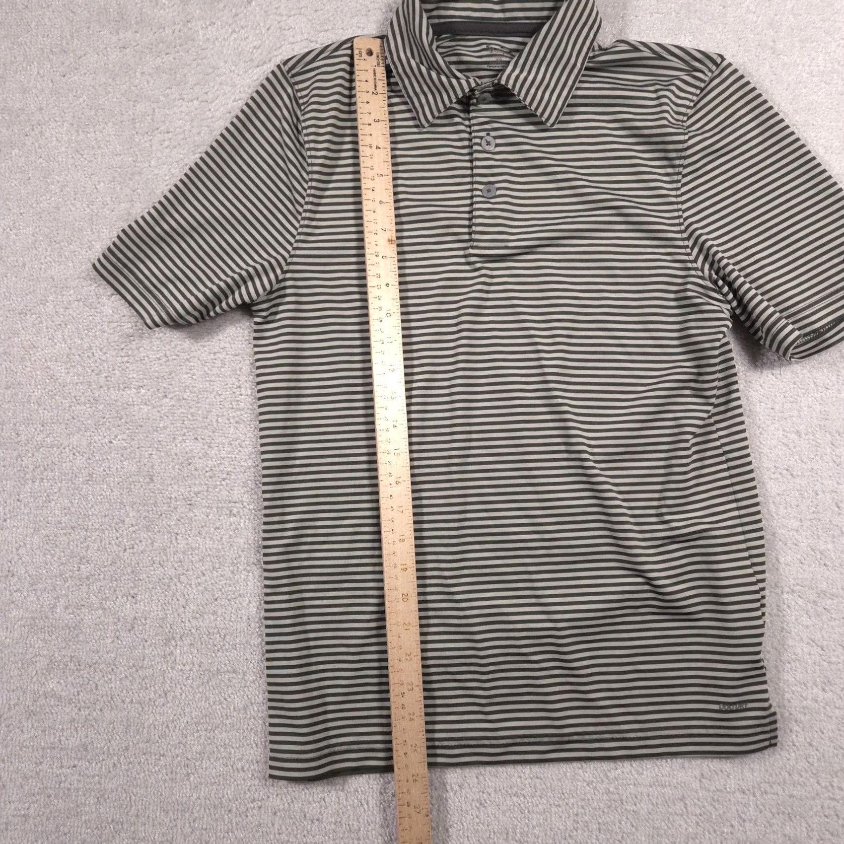 Champion C9 by Champion Polo Shirt Mens Small Gray Stripe GO DRY Golf Athletic Polo Shirt Mens S Gray Stripe Sport Shirts Size US S / EU 44-46 / 1 - 7 Thumbnail