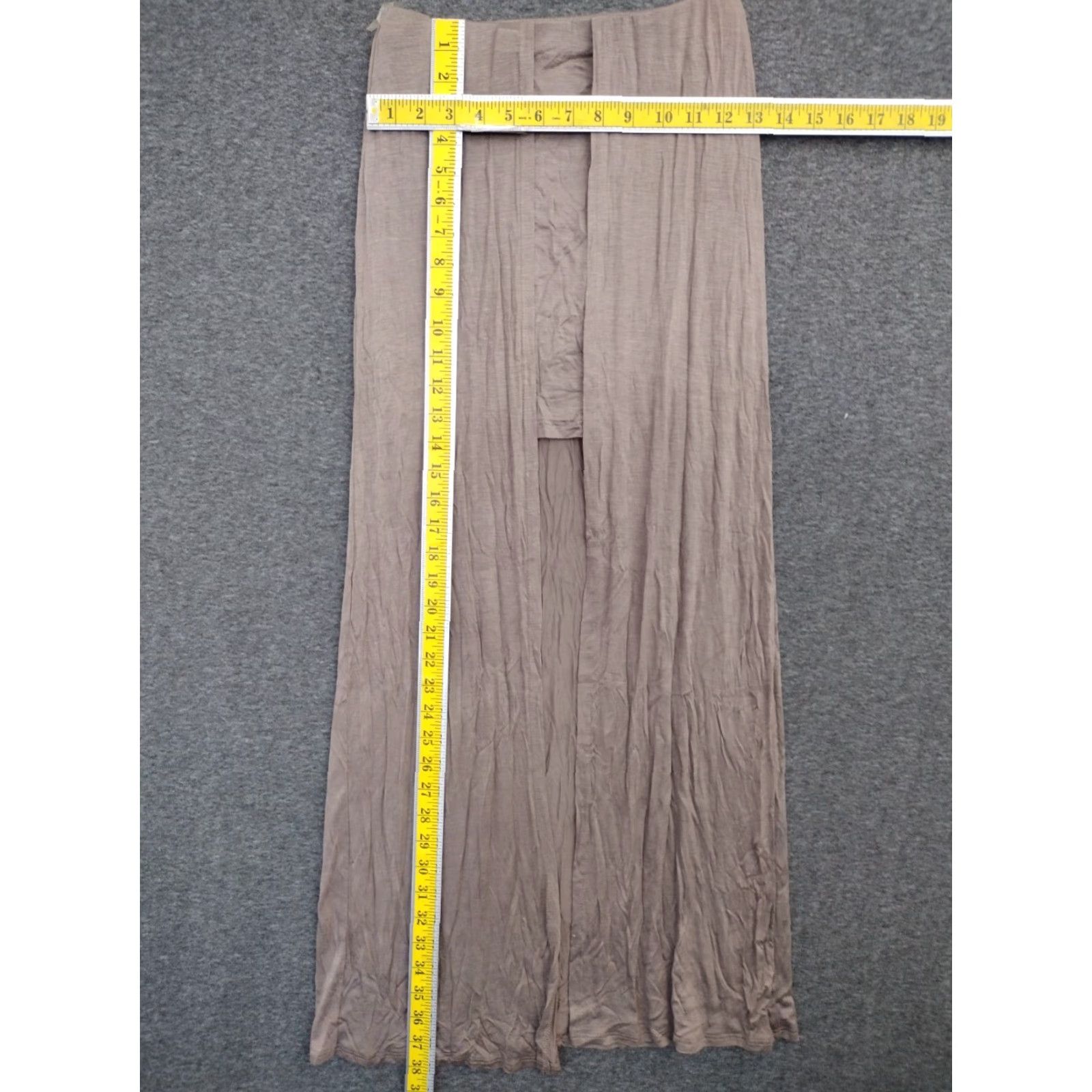 Vintage Codigo Women's Skirt Maxi Wrap Around S Brown Rayon Spandex Solid bohemian Logo Fall Summer Spring Casual Travel Women's Shirt? Size 28" / US 6 / IT 42 - 4 Thumbnail