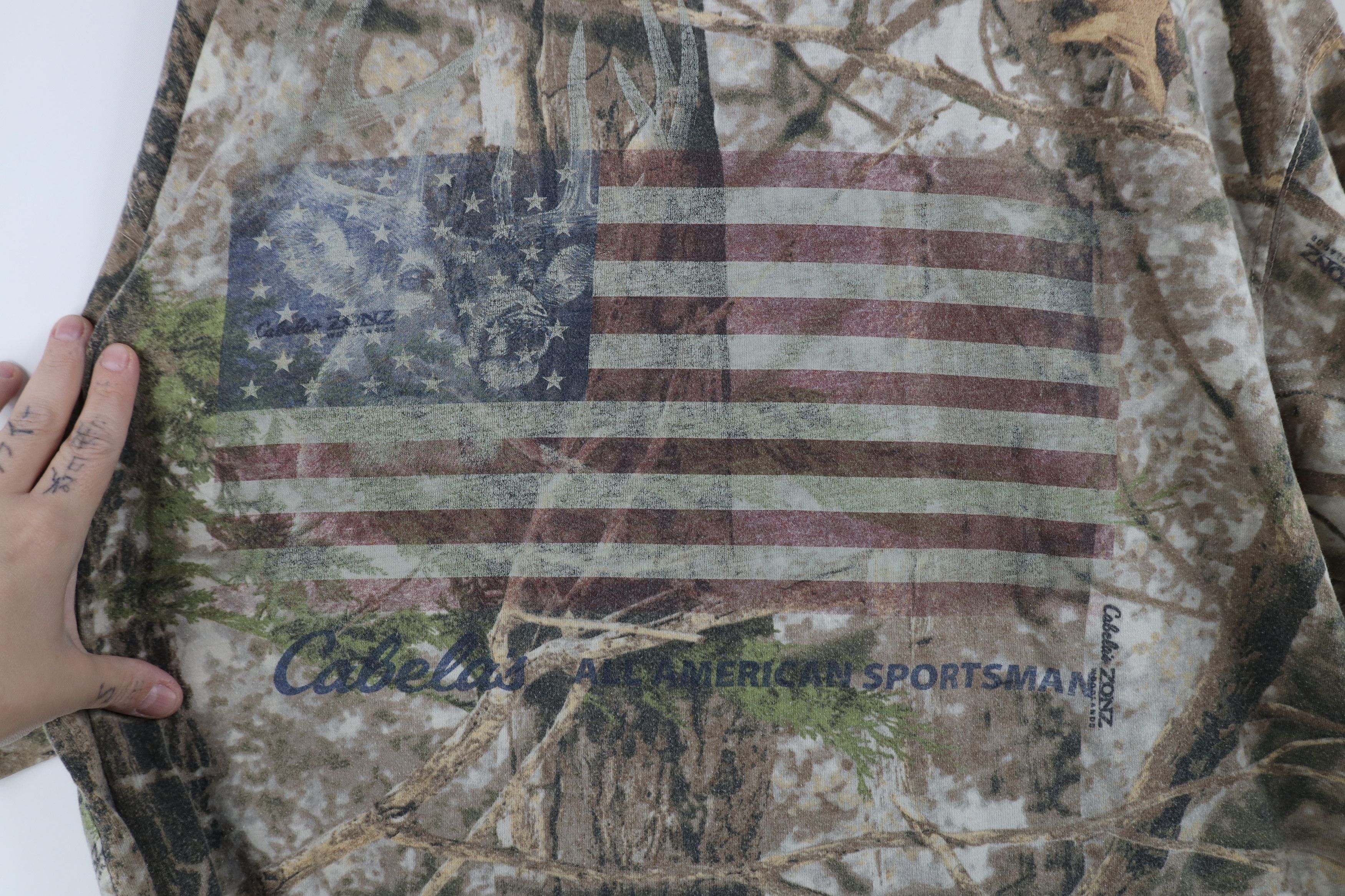 Cabelas Vintage Cabelas Distressed Camouflage Short Sleeve T-Shirt Size US XL / EU 56 / 4 - 11 Thumbnail