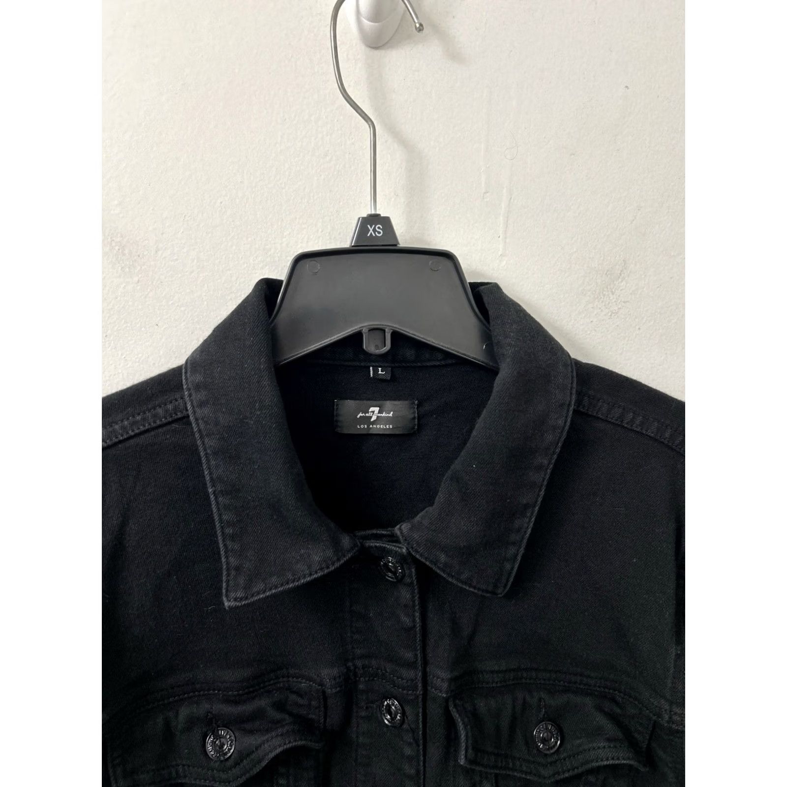 7 For All Mankind 7 For All Mankind Denim Jacket Womens L Black Pockets Logo Long Sleeve Vintage No Size L / US 10 / IT 46 - 5 Thumbnail