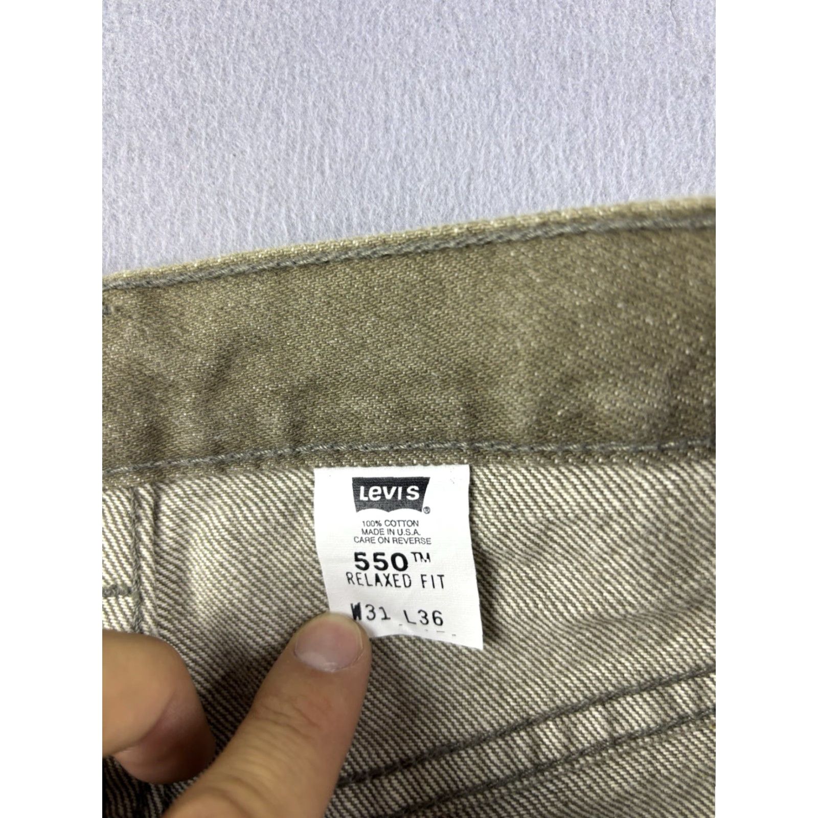 Levi's VINTAGE Levi’s 550 Jeans Men 31x36 Green Relaxed Fit 90s Size US 31 - 6 Thumbnail