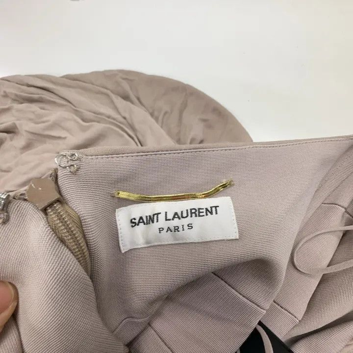 Saint Laurent Paris Saint Laurent Pink Ruched Sleeveless Dress -2507 Size S / US 4 / IT 40 - 2 Thumbnail