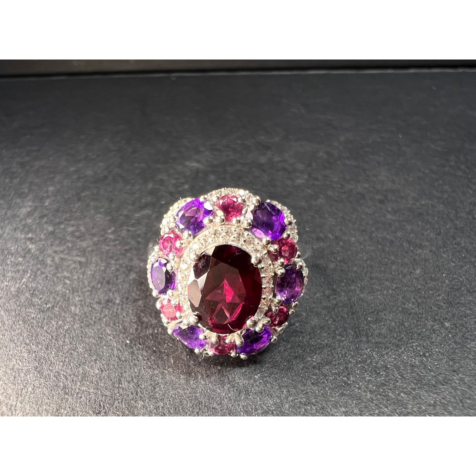 Other NEW rhodolite garnet and amethyst ring in 925 silver size 7 Size ONE SIZE - 14 Thumbnail