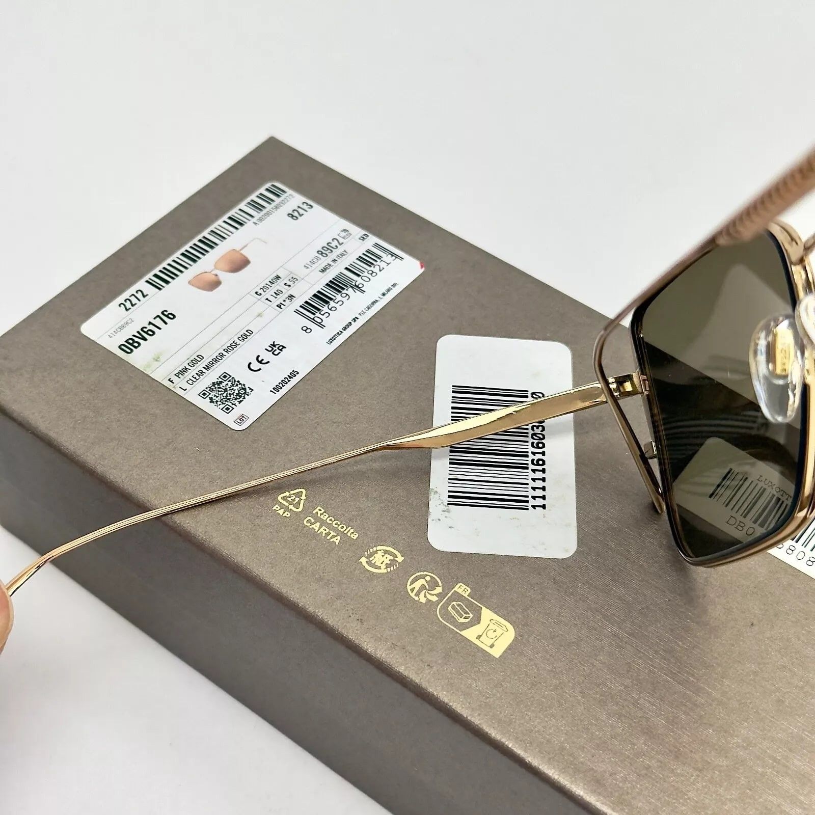 Bvlgari BVLGARI BV6176 Rose Gold Pink Mirrored Rectangle Metal 6176 Size ONE SIZE - 4 Thumbnail