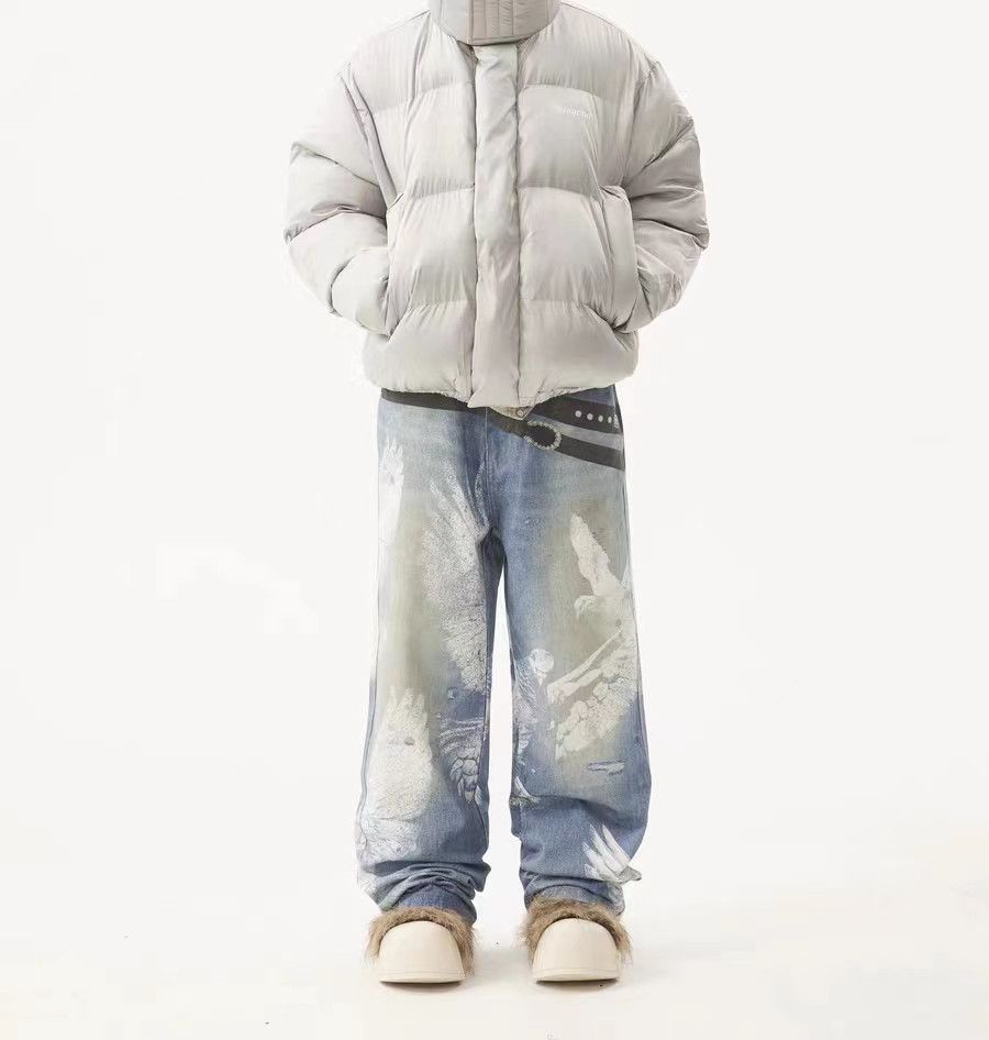 Designer × Japanese Brand × Vintage Vintage street print washed and worn loose jeans Size US 34 / EU 50 - 4 Thumbnail