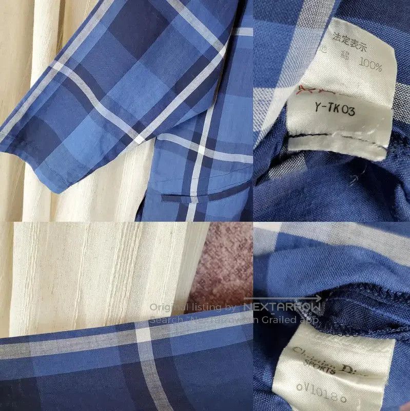 Other Dior Blue Cotton Plaid Long Sleeve Cardigan . Size US S / EU 44-46 / 1 - 7 Thumbnail
