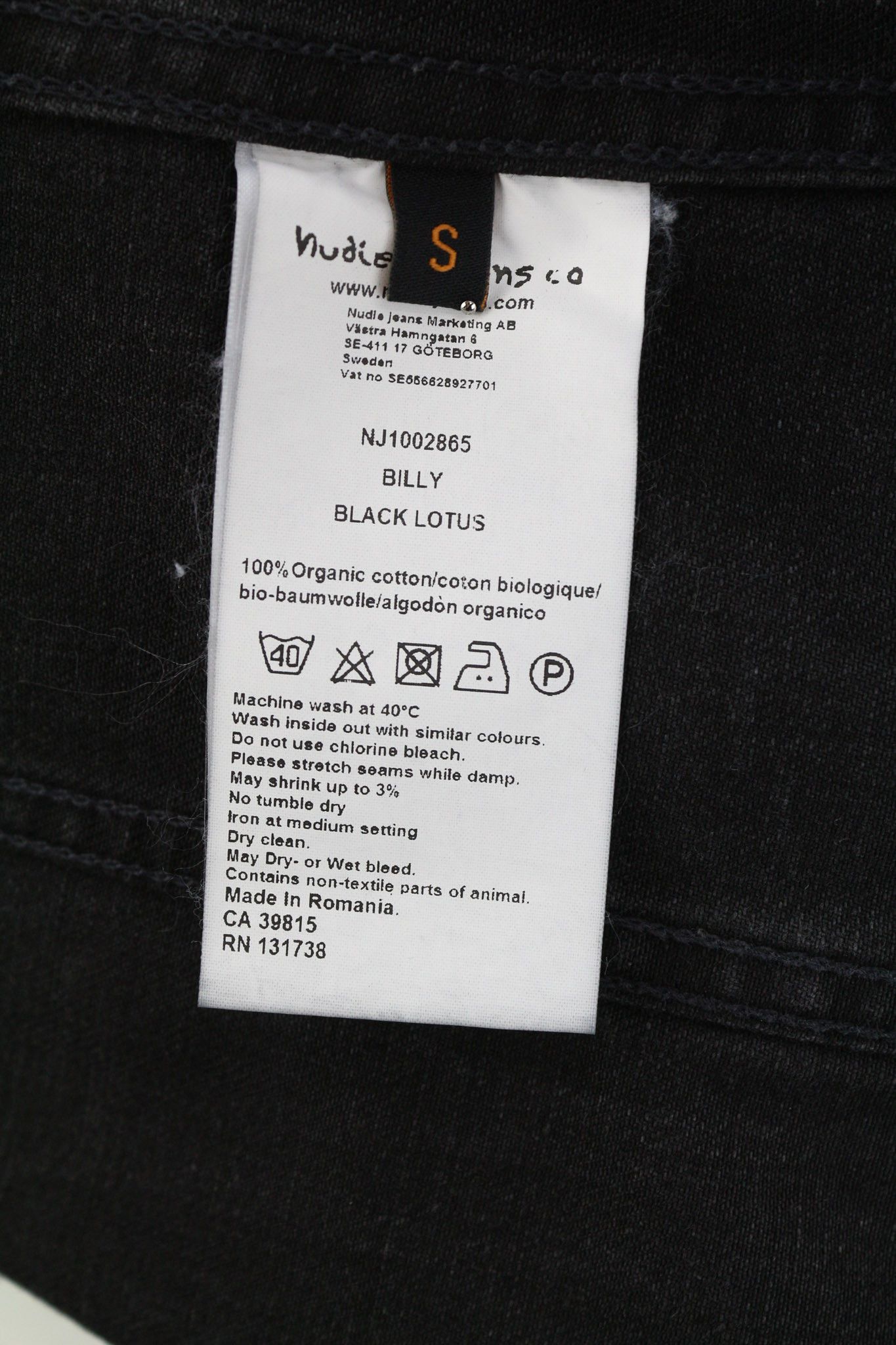Nudie Jeans BILLY S Black Lotus Organic Polo Collar Denim Jacket 81963 Size US S / EU 44-46 / 1 - 8 Thumbnail