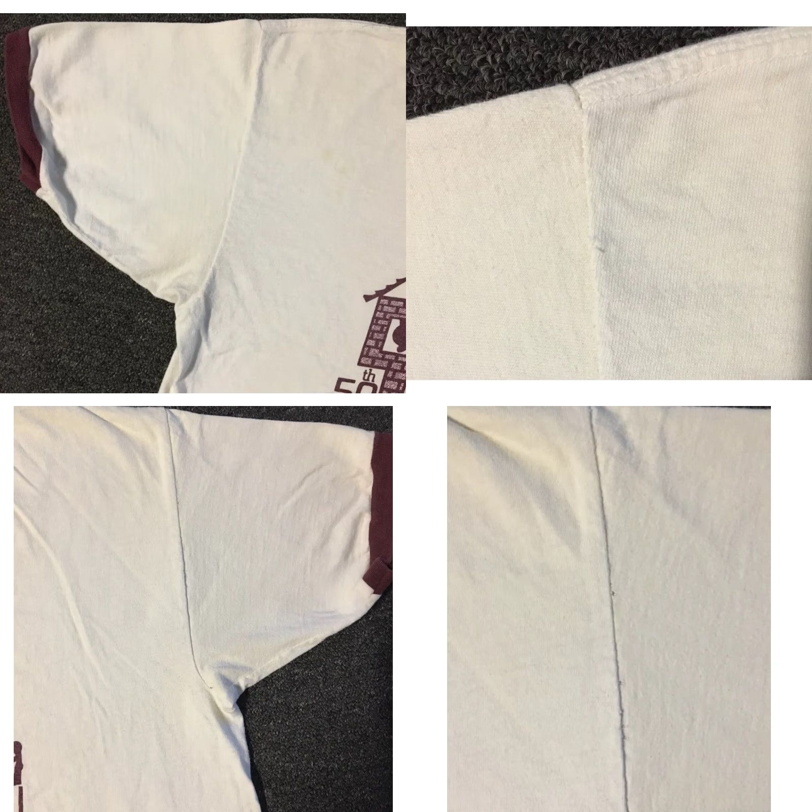 Vintage VINTAGE Single Stitch Shirt L White Sun 80s 90s College Grunge Surf Track Football USA University University Mens T-Shirt Size US L / EU 52-54 / 3 - 8 Thumbnail