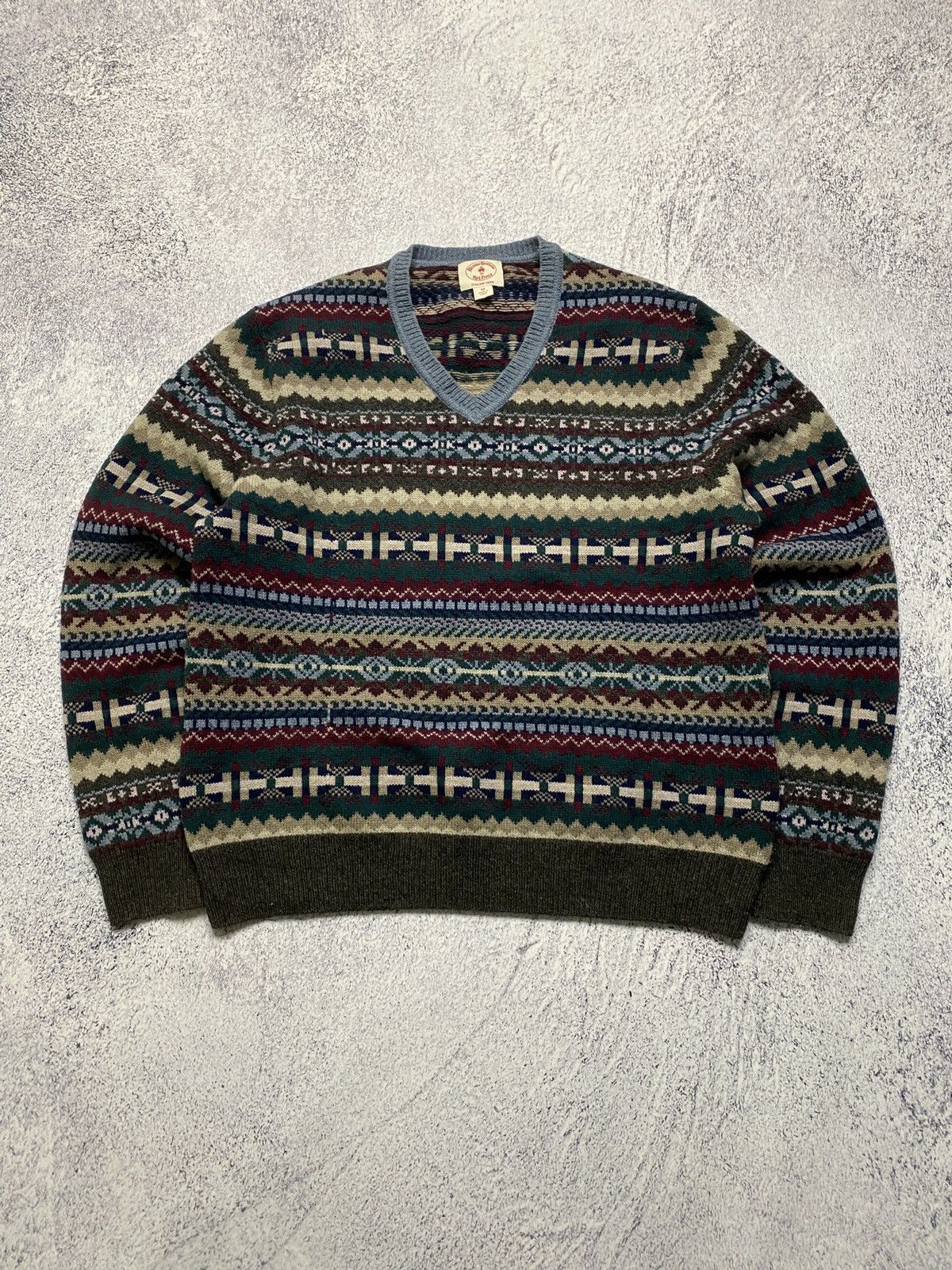 Brooks Brothers × Vintage Vintage Brooks Brothers V Neck Merino Wool Knit Sweater Size US M / EU 48-50 / 2 - 1 Thumbnail