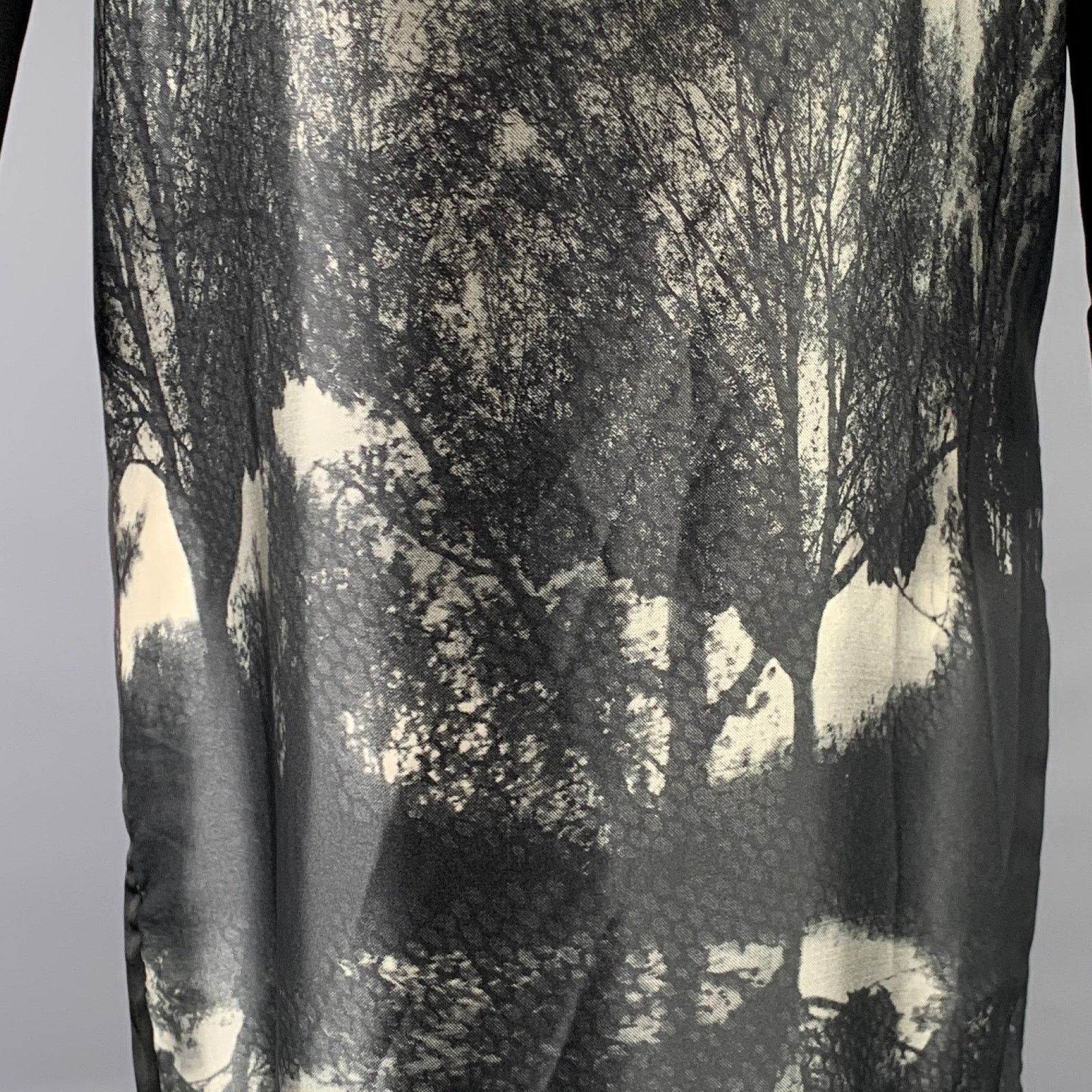 Stella McCartney STELLA McCARTNEY Size 4 Black White Silk Shirt Dress Size S / US 4 / IT 40 - 2 Thumbnail