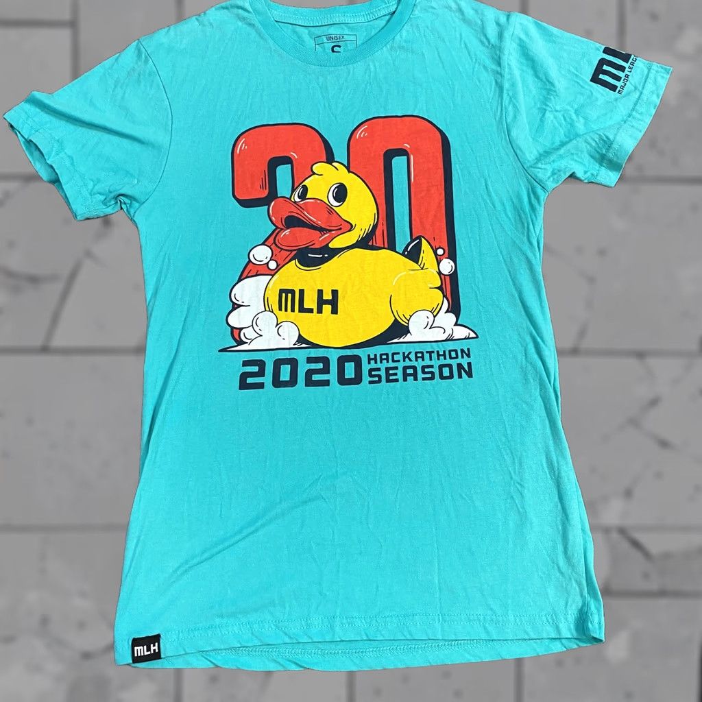 Vintage Rubber Duck MLH Major League Hackathon T-shirt S Blue Unisex Adults 2020 Official Teal Short Sleeve Mens Womens Girls Boys Size US S / EU 44-46 / 1 - 1 Thumbnail