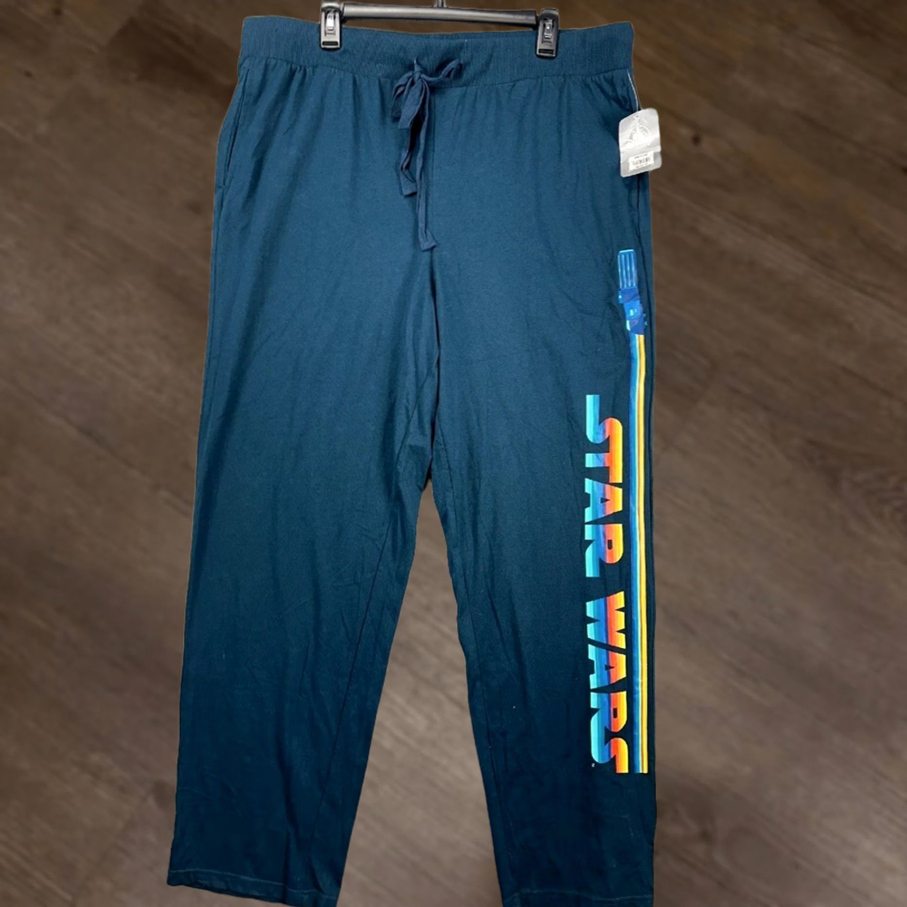 Disney Disney Star Wars Sweatpants Mens XL Teal Graphic Print Drawstring Pull On NEW Size US 36 / EU 52 - 1 Thumbnail
