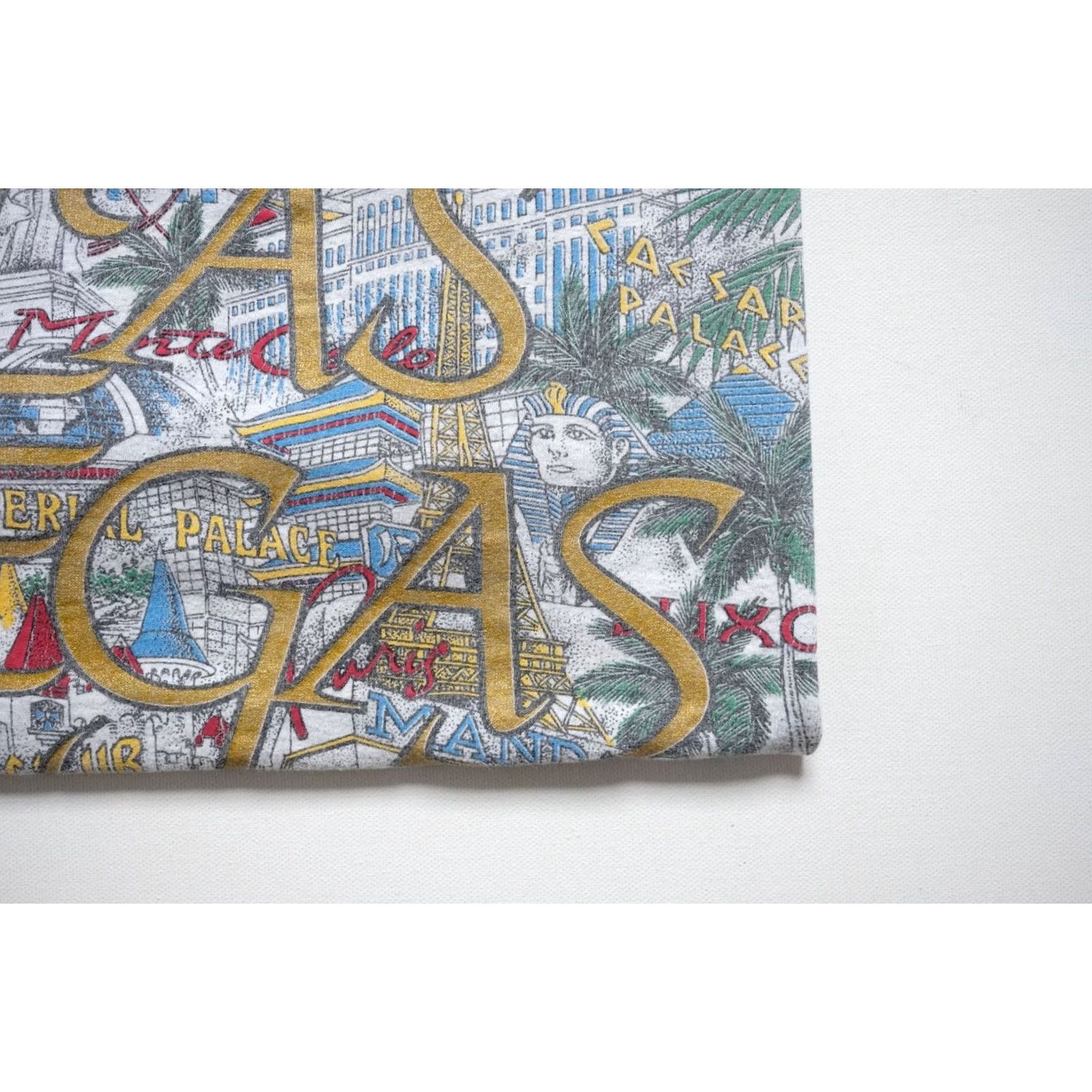 Tultex VINTAGE Tultex Las Vegas VTG 90s AOP All Over Print Graphic Gray Cotton T Shirt SZ M Mens 90s Size US M / EU 48-50 / 2 - 4 Thumbnail