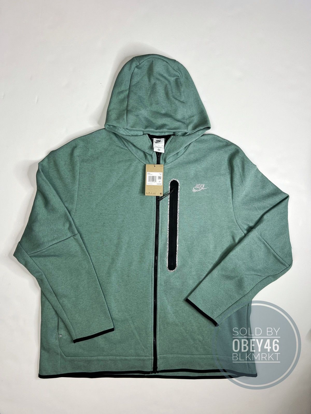 image of Nike Tech Fleece Sportswear Hoodie Coastal Green 2Xl, Men's