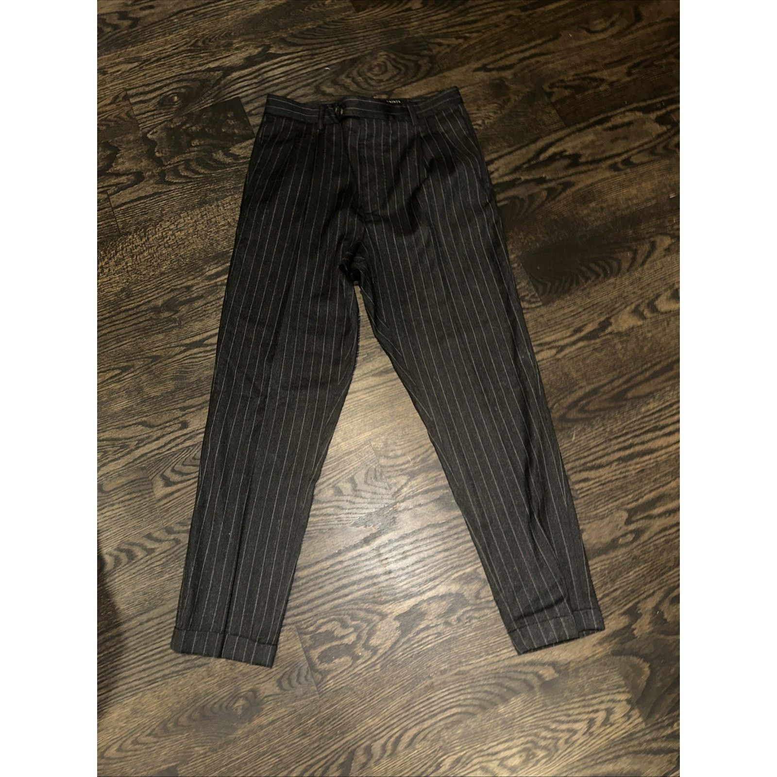 Allsaints All Saints Pinstripe Wool Trousers - Men's Black Size 28 Size US 28 / EU 44 - 2 Thumbnail