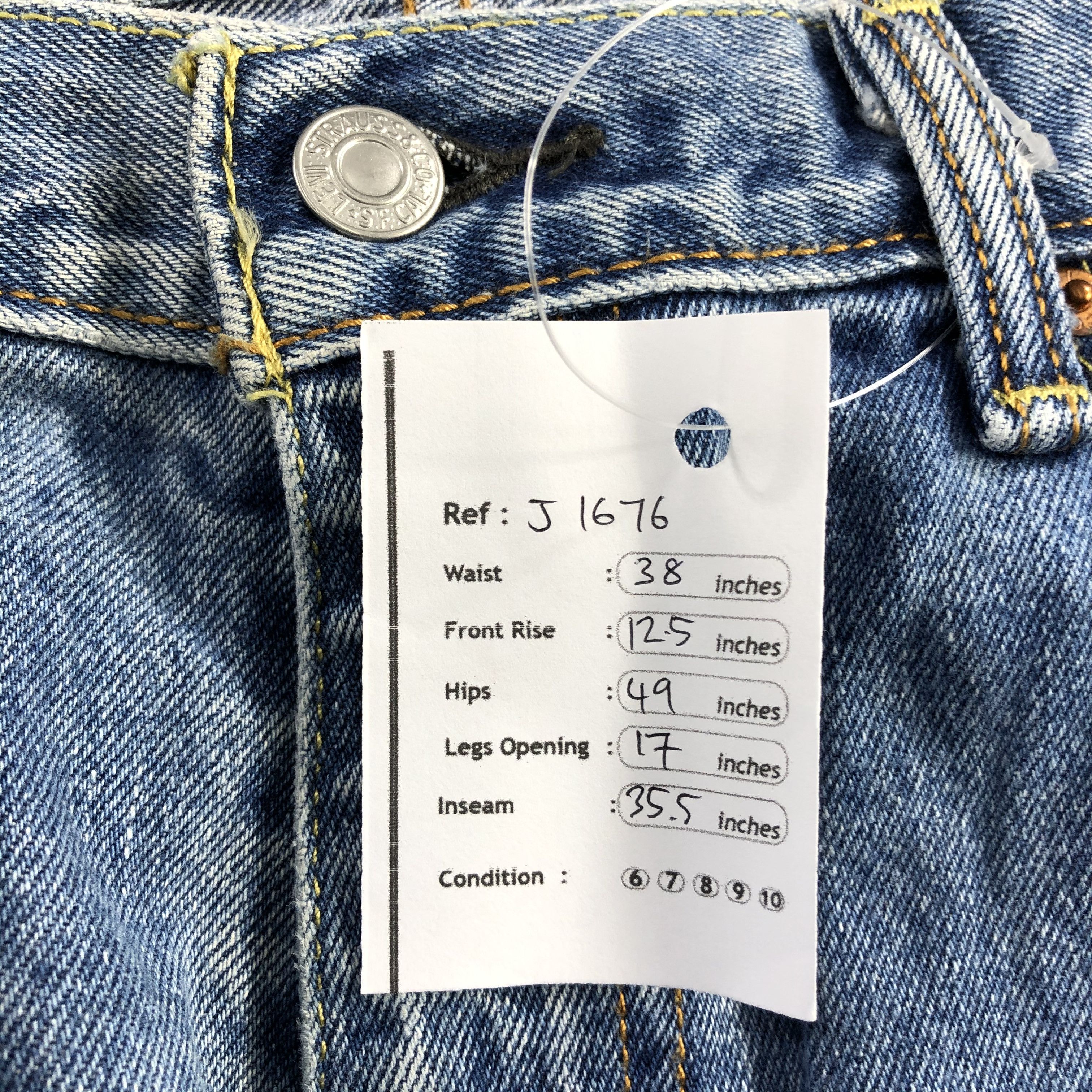 Levi's Vintage Blue Wash Levis 505 Jeans-J1676 Size US 38 / EU 54 - 14 Thumbnail