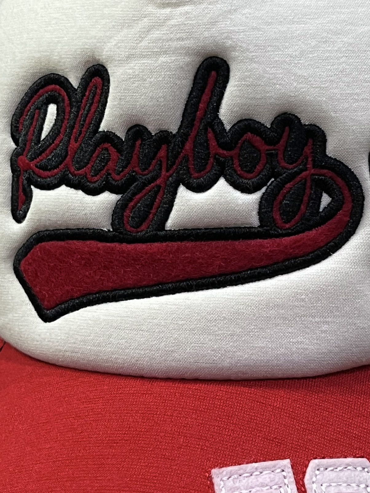Playboy DOPE🔥PLAYBOY BUNNY Tri-Color Spell-Out Snapback Trucker Hat Size ONE SIZE - 4 Thumbnail