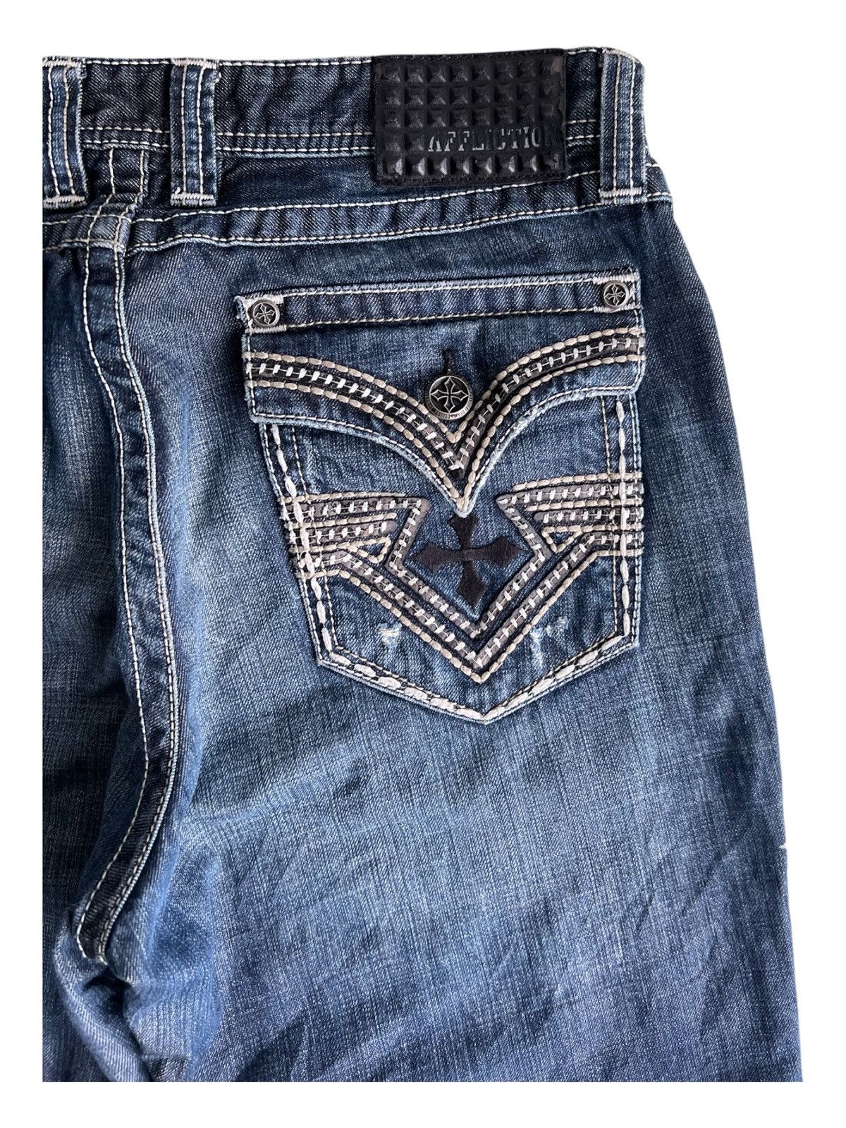 Affliction × JNCO Y2K Affliction Grant Premium Exclusive Buckle Baggy Jeans Size US 36 / EU 52 - 4 Thumbnail