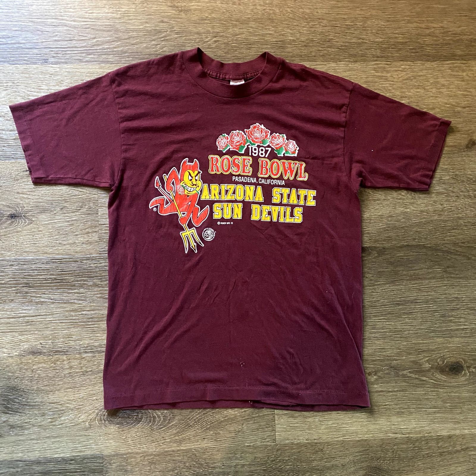 Vintage 1987 Arizona State Sun Devils Rose Bowl Tee Size US L / EU 52-54 / 3 - 1 Thumbnail