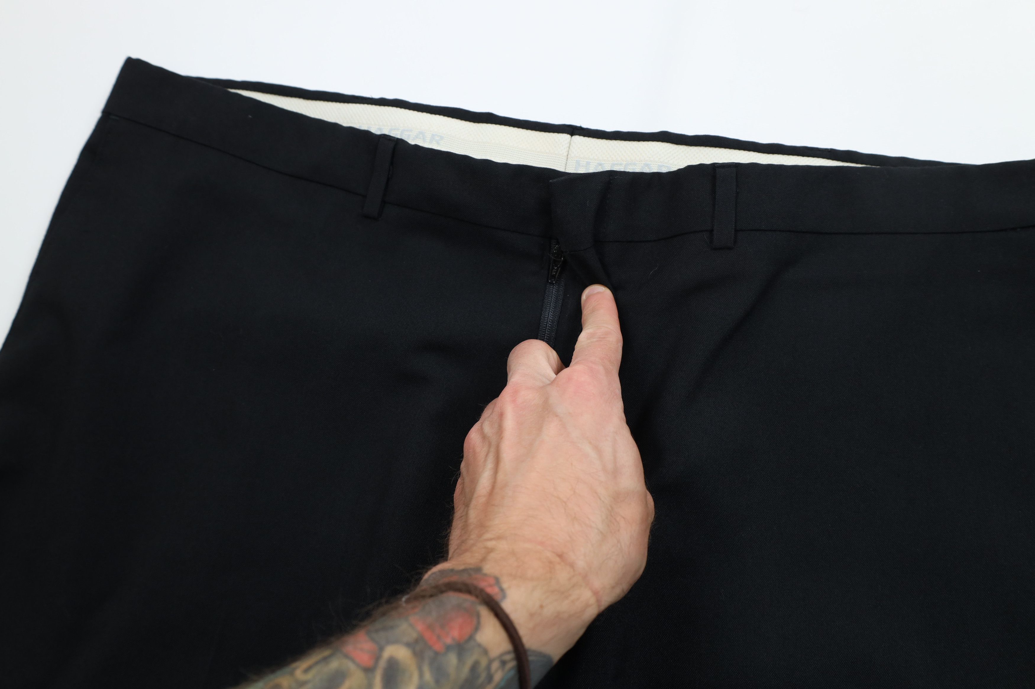 Vintage Vintage 90s Streetwear Flared Wide Leg Chino Pants Black Size US 42 / EU 58 - 6 Thumbnail