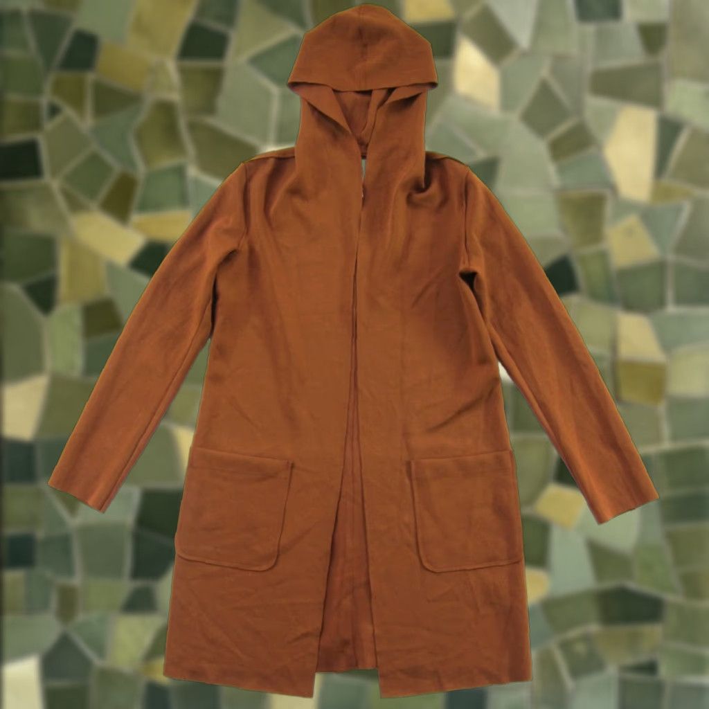 Vintage Nike Carolina Belle Montreal Trench Coat Jacket Open Hooded Brown Stretch XS Women Long Jacket coats Size XS / US 0-2 / IT 36-38 - 1 Thumbnail