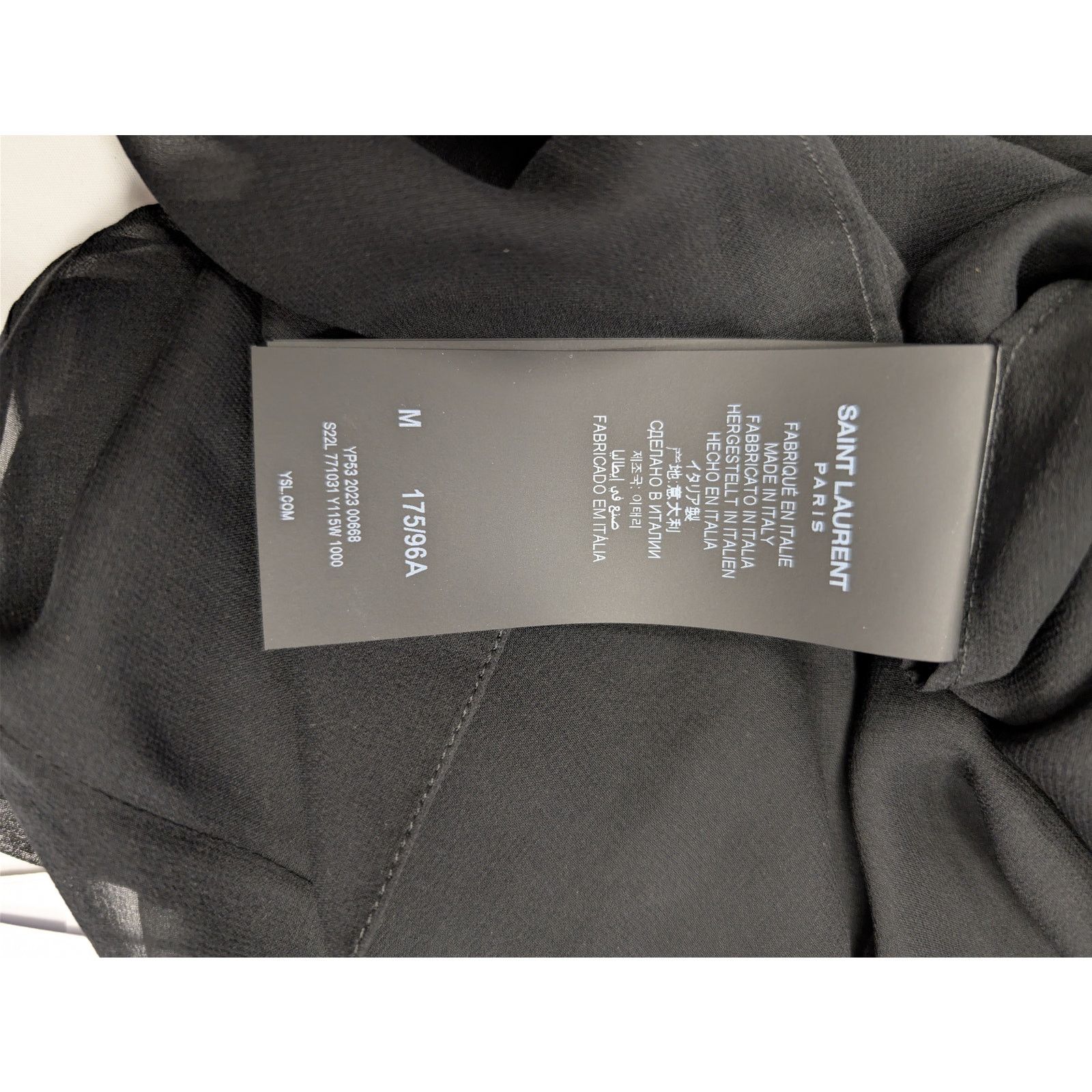 Saint Laurent Paris o1rshd1 Blouse Manches Courtes Drape T-Shirt in Black Size US M / EU 48-50 / 2 - 14 Thumbnail