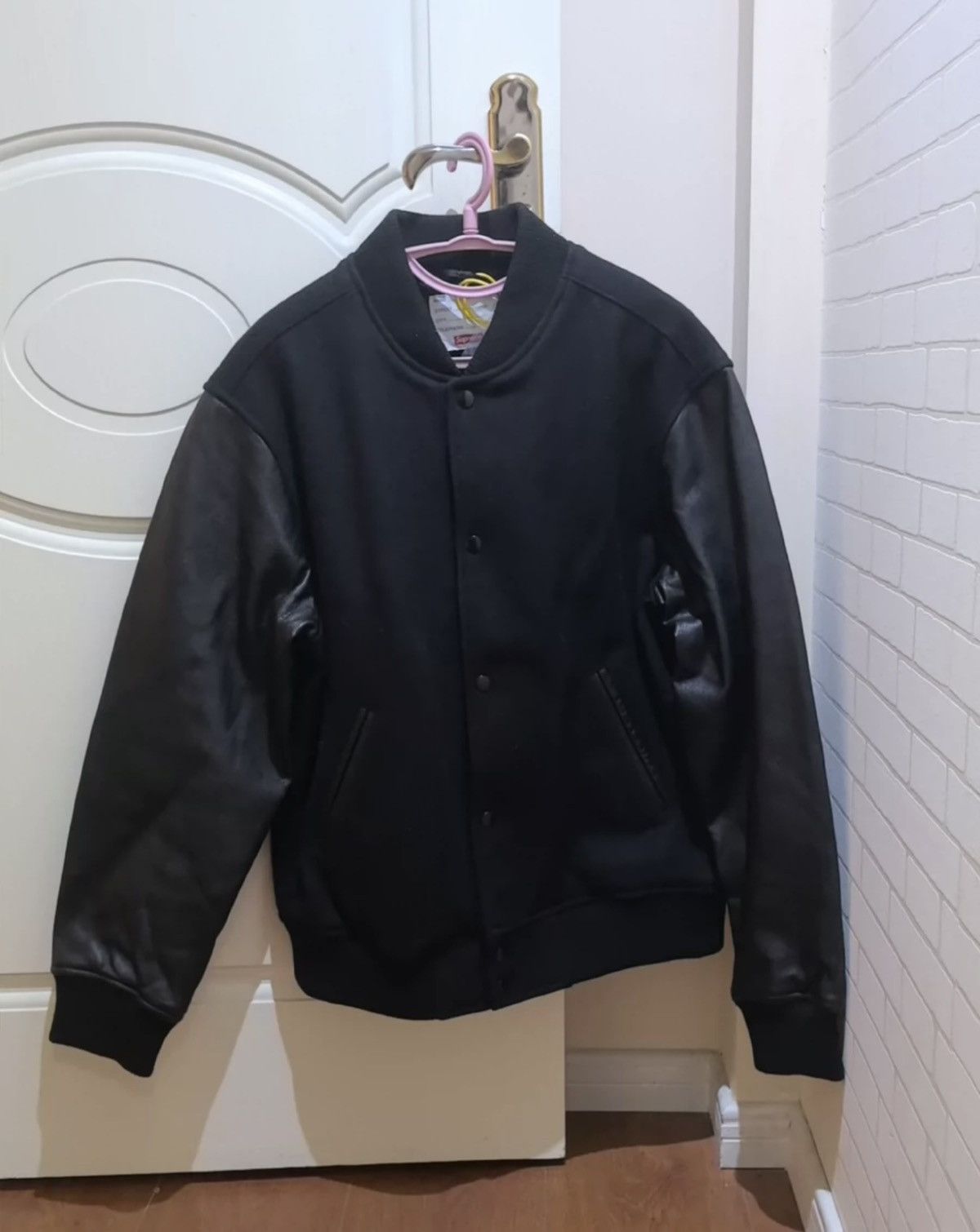 Supreme Supreme black motion logo varsity Jacket Size US M / EU 48-50 / 2 - 2 Thumbnail