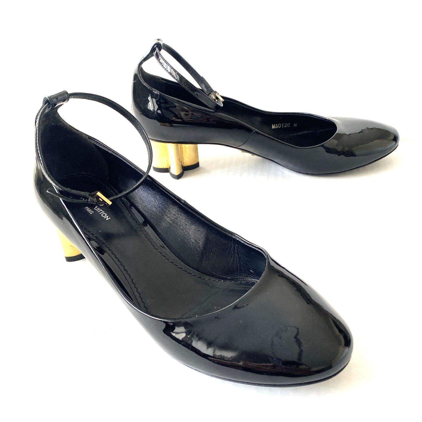 Louis Vuitton Louis Vuitton Night Bloom Pump Black Ankle Strap Flower Heel Size US 8 / IT 38 - 3 Thumbnail