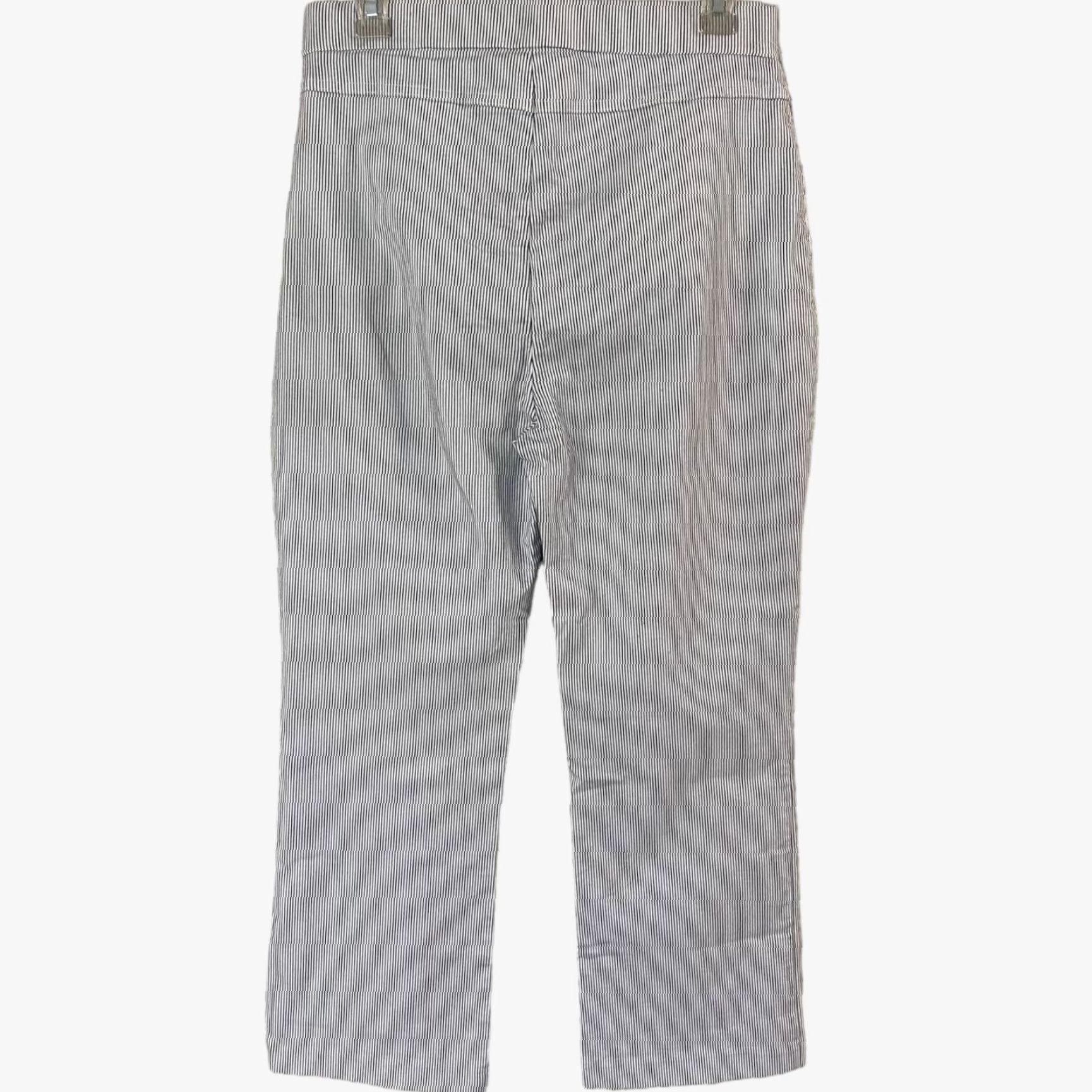Free People Free People Florence Crop Flare Pants Womens Large White Blue Stripe Stretch Size 36" / US 14 / IT 50 - 2 Thumbnail