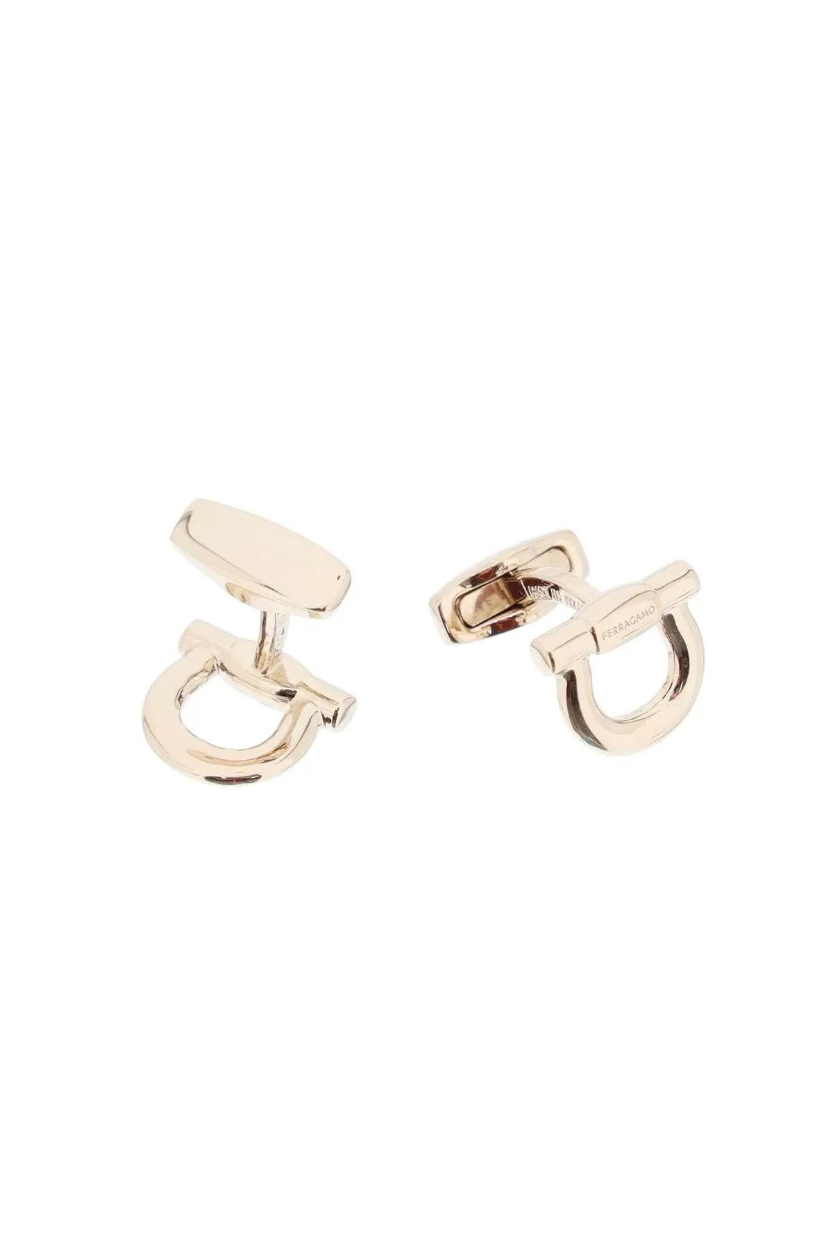 image of Salvatore Ferragamo O1S22I1N0324 Size-Os Gancini Cufflinks In Gold, Men's