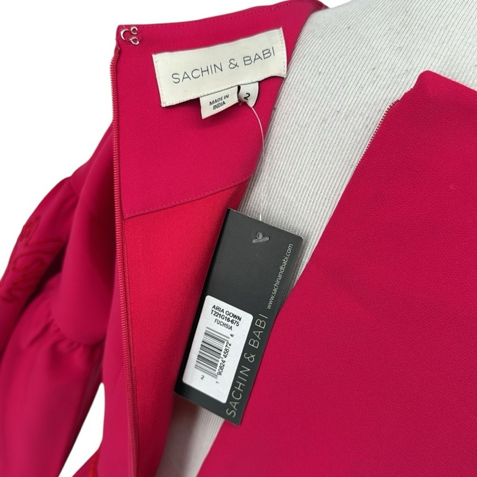 Sachin & Babi Sachin & Babi Aria Embroidered Dress Fuchsia Gown Size 2 Size XS / US 0-2 / IT 36-38 - 7 Thumbnail