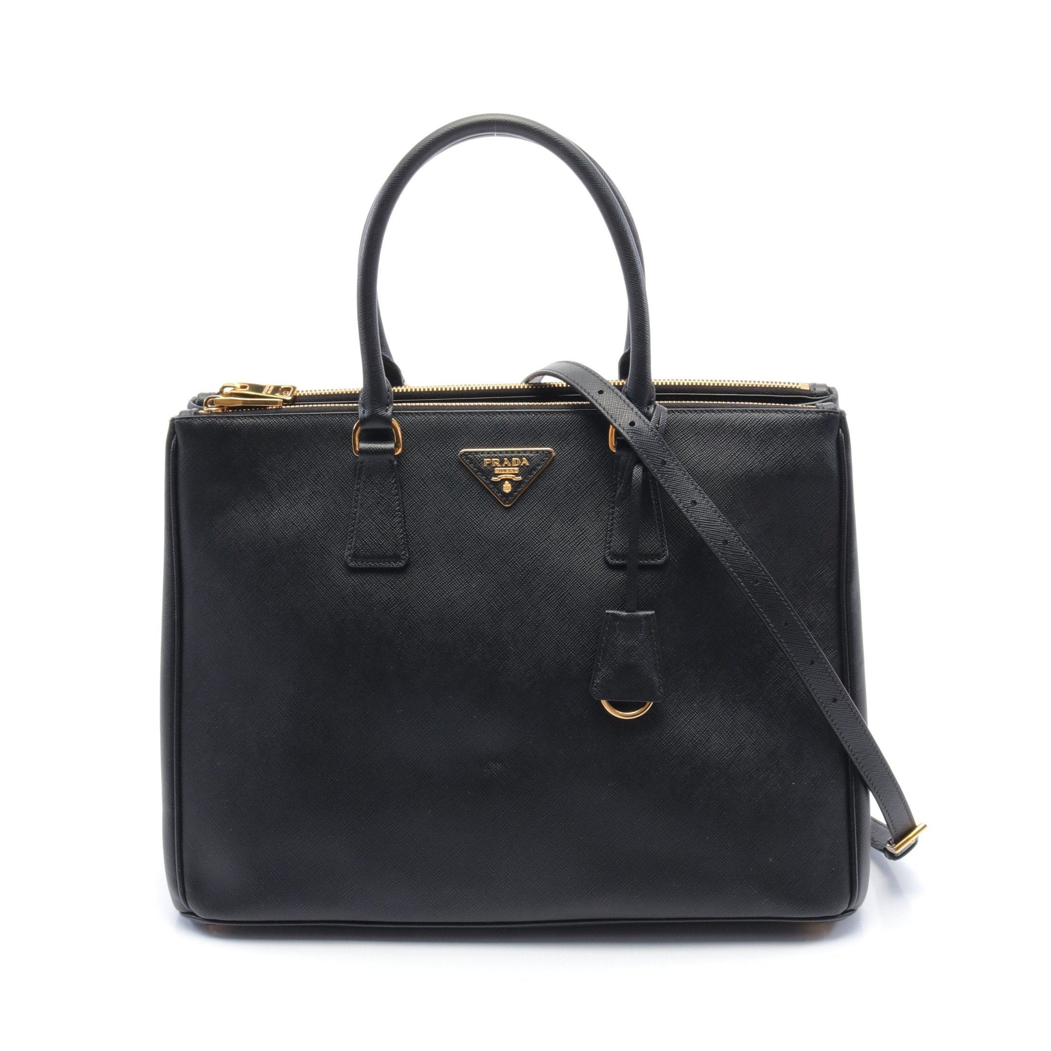 image of Prada Saffiano Lux Handbag Tote Bag Saffiano Leather Black 2Way, Women's