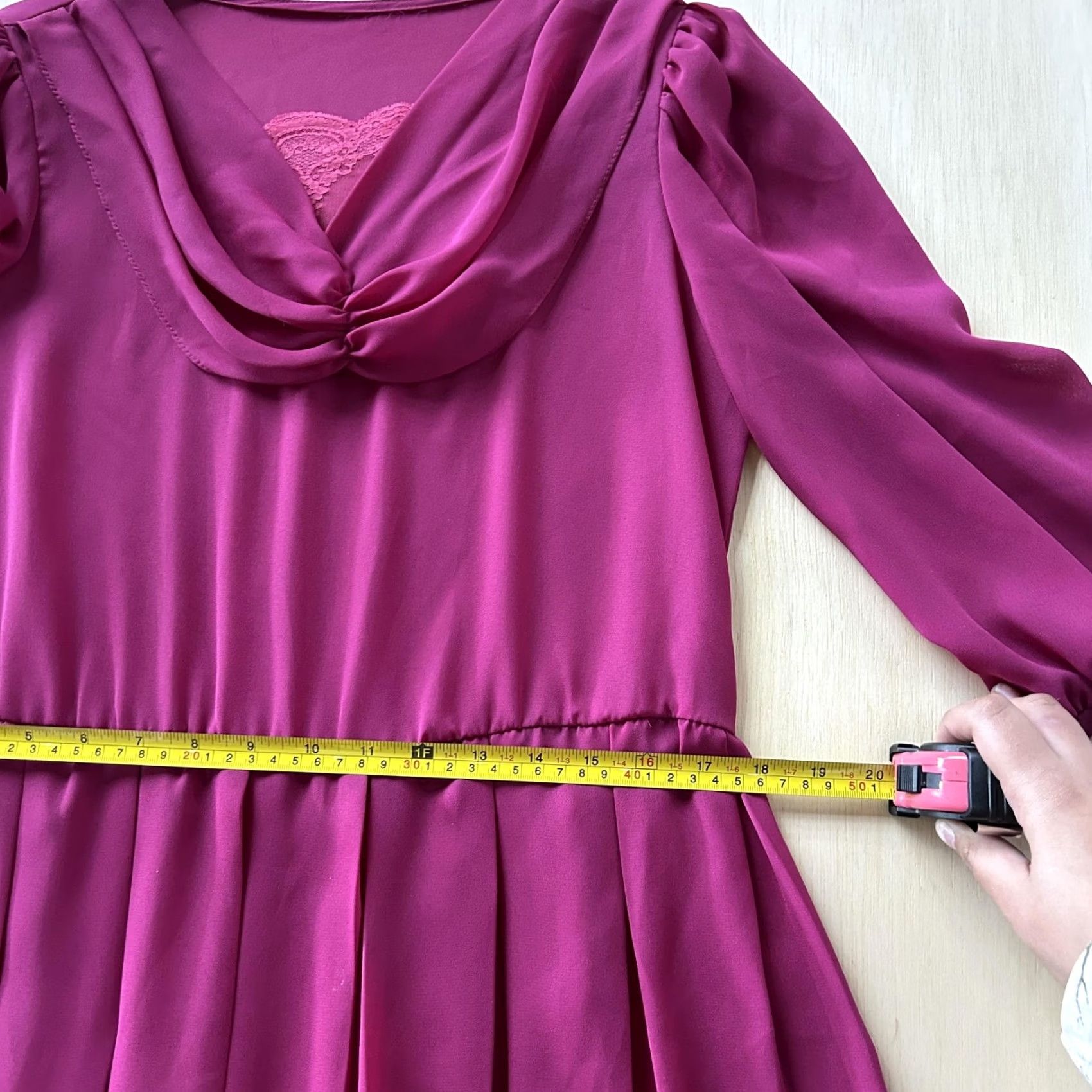 Pinko VINTAGE Dress Women M Pink Chiffon Cowl Neck Pleated Fit & Flare Long Party Size M / US 6-8 / IT 42-44 - 7 Thumbnail