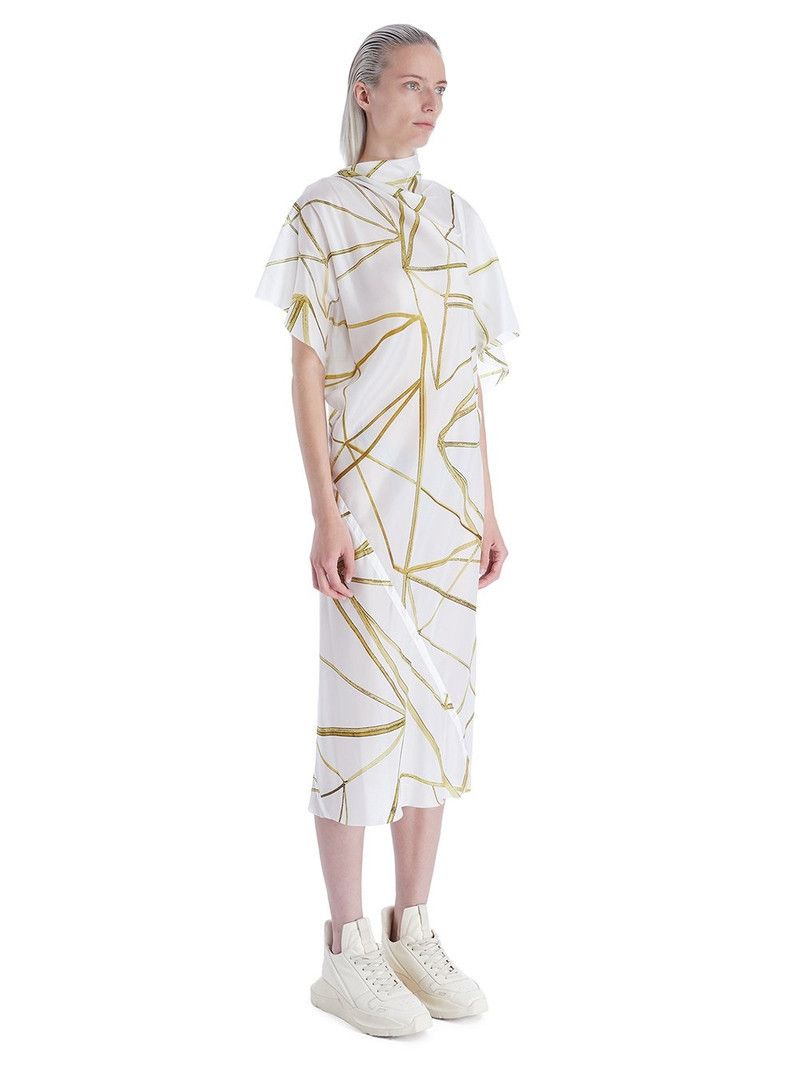 Rick Owens o1y0126 Maxi Dress in White/Green Size XS / US 0-2 / IT 36-38 - 2 Thumbnail