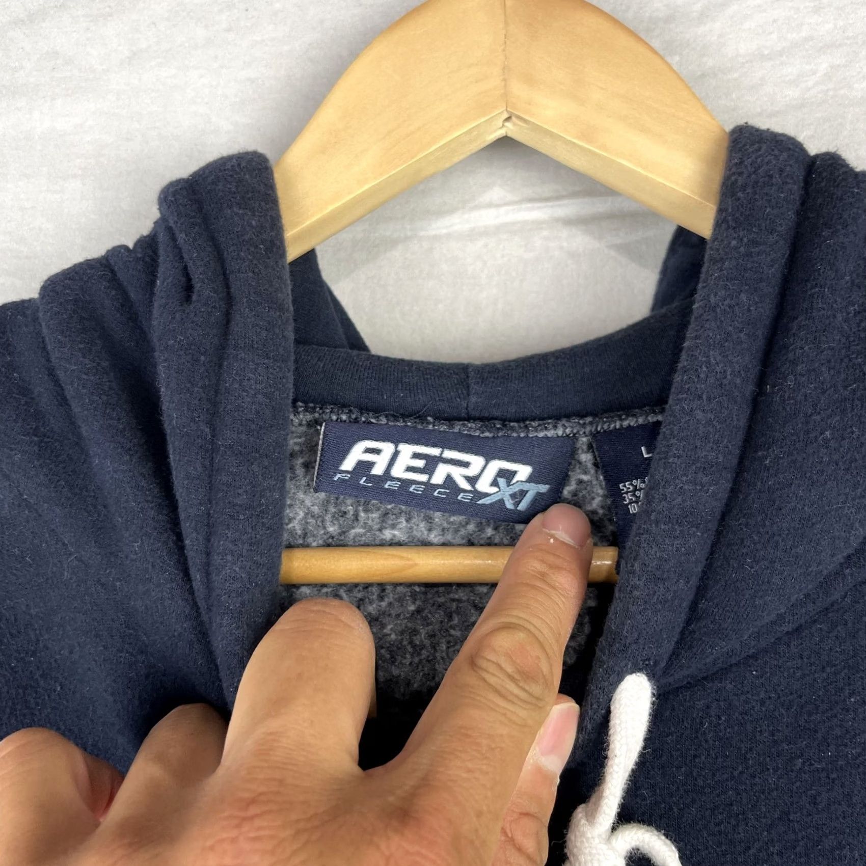Aeropostale Vintage Aeropostale Hoodie Mens L Navy Pullover Fleece Graphic Print Logo Hooded XL Blue Size US L / EU 52-54 / 3 - 4 Thumbnail