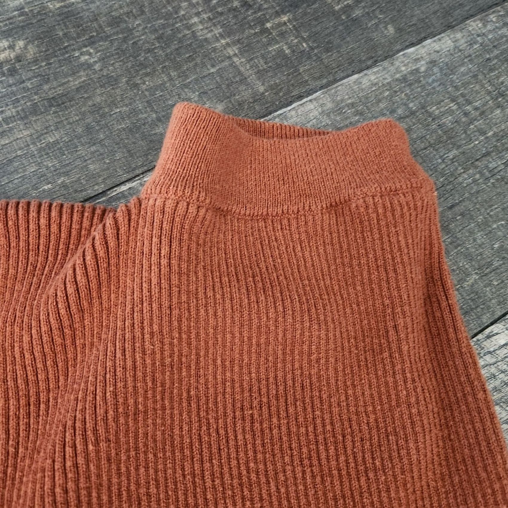 Anthropologie Anthropologie Sweater Womens XS Orange Women Ribbed Burnt Oversize Cropped Sleeves Size XS / US 0-2 / IT 36-38 - 3 Thumbnail