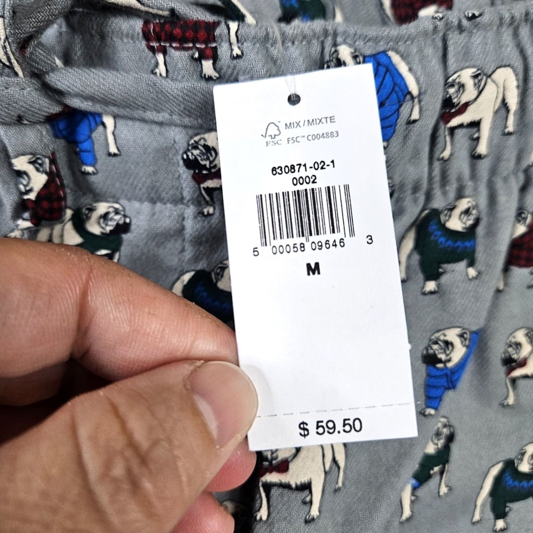 Banana Republic Banana Republic Pajama Lounge Pants Pug Dog Printed Flannel Cotton Men's M Size US 31 - 3 Thumbnail