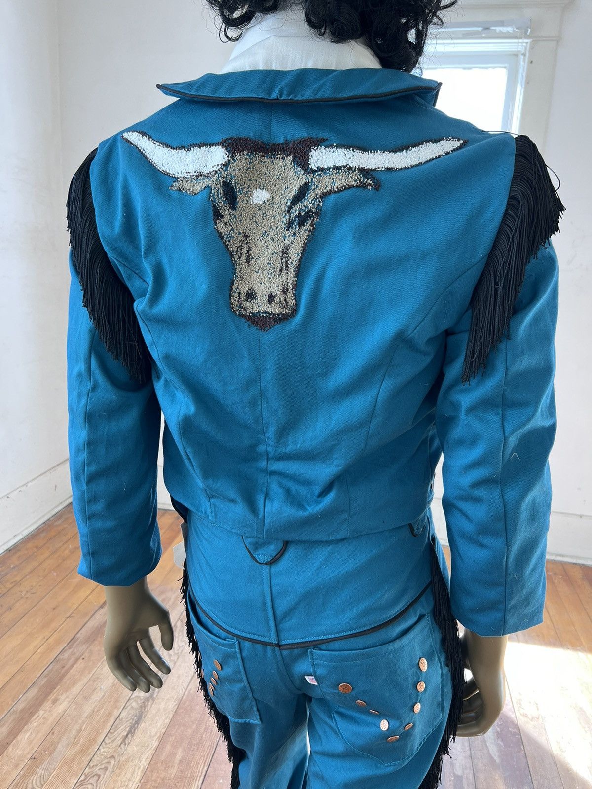 Other Men’s Embroidered studded fringe Western Suit by Herman Size 40R - 4 Thumbnail