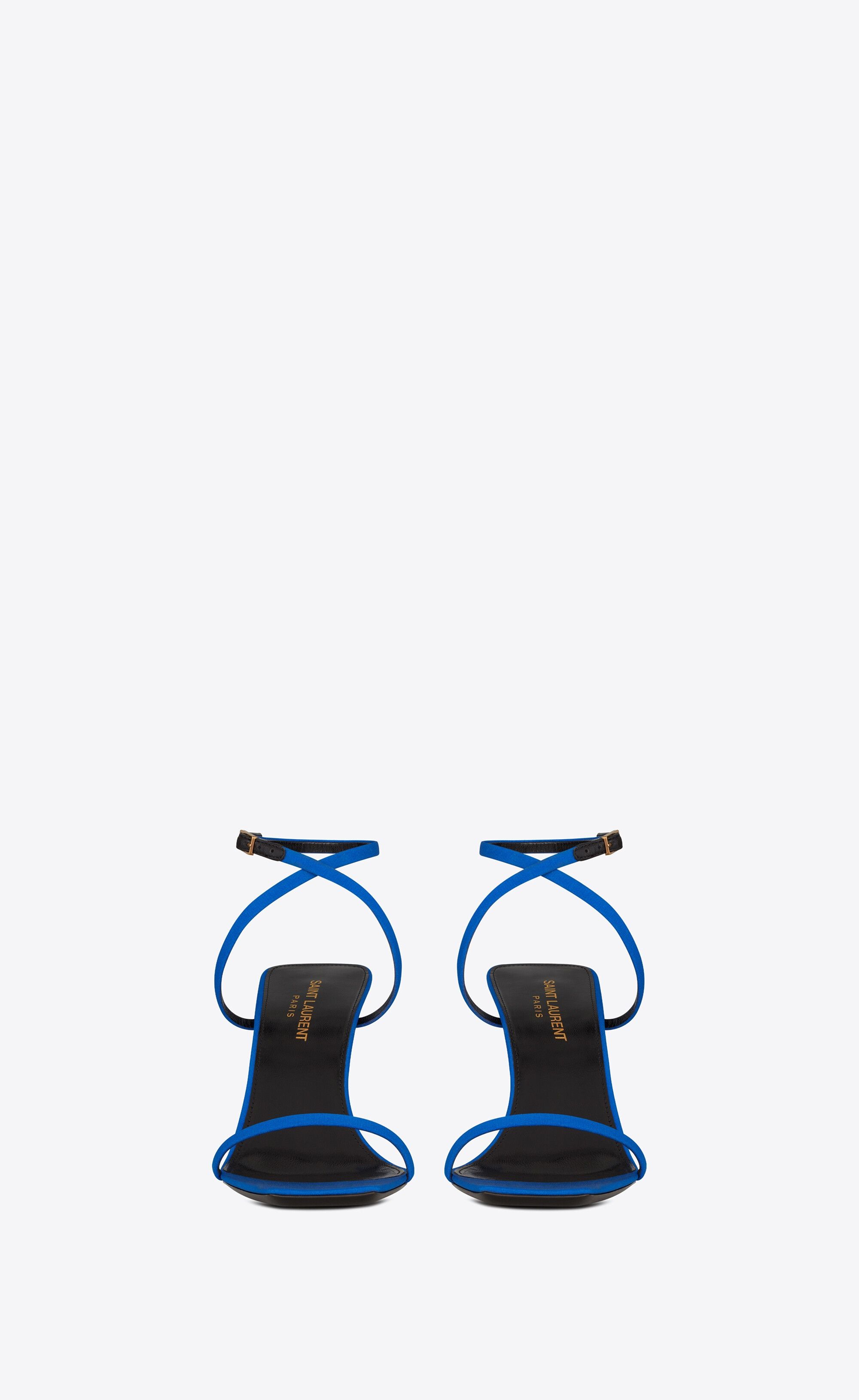 Saint Laurent Paris o1s1wg111224 Nuit Sandals in Crepe de Chine in Blue Size US 9 / IT 39 - 2 Thumbnail