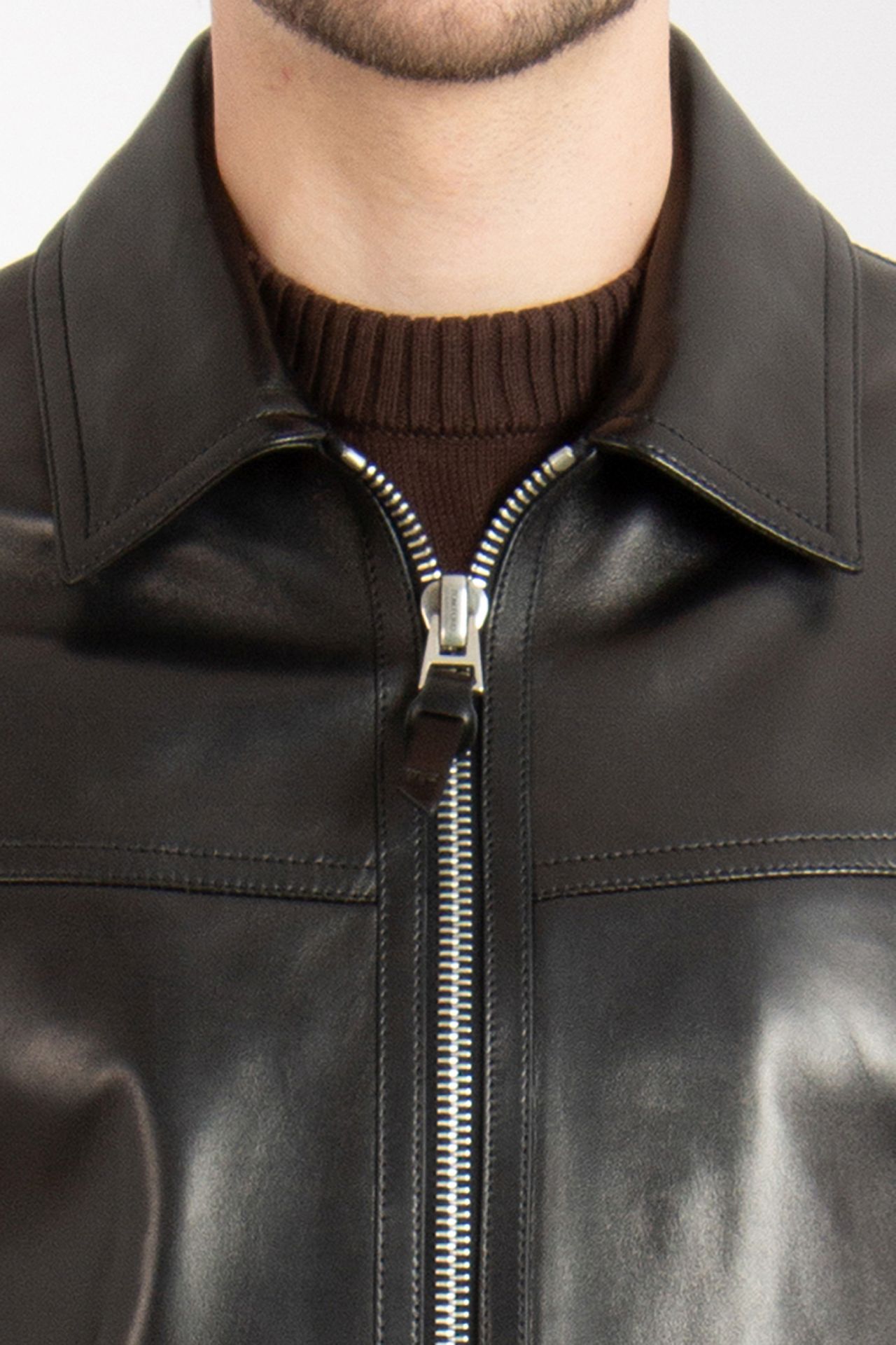 Tom Ford o1w1db10125 LBB004 Leather Jacket in Chocolate Brown Size US S / EU 44-46 / 1 - 4 Thumbnail